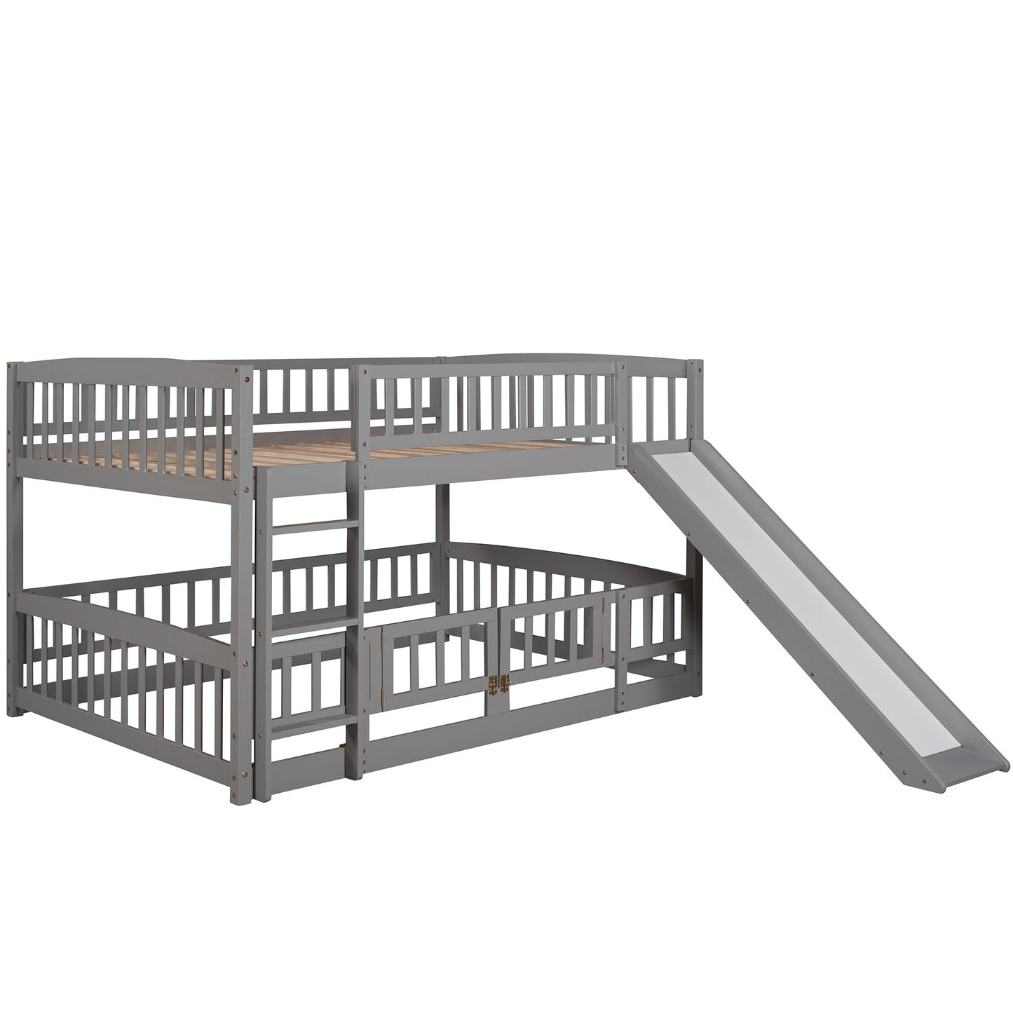 Low Bunk Bed With Slide, Fence And Ladder - The Sleep Loft - Online Mattress Showroom NYC