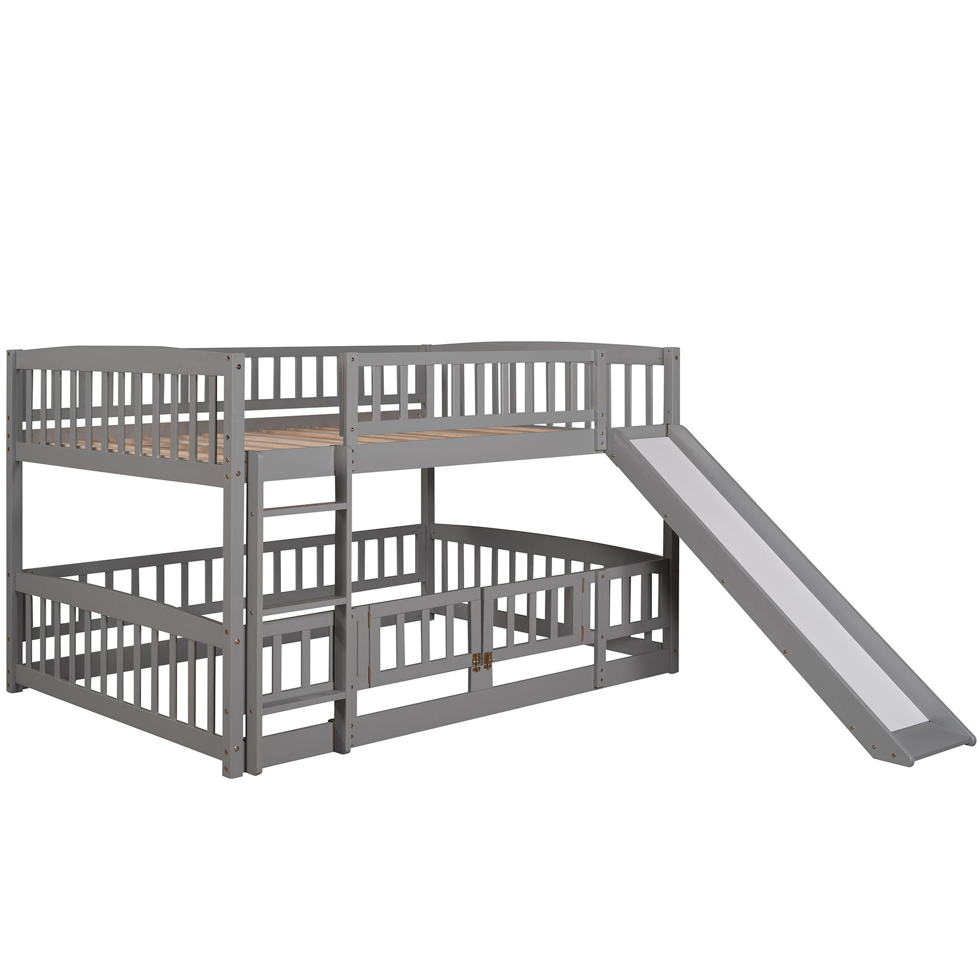 Low Bunk Bed With Slide, Fence And Ladder - The Sleep Loft - Online Mattress Showroom NYC