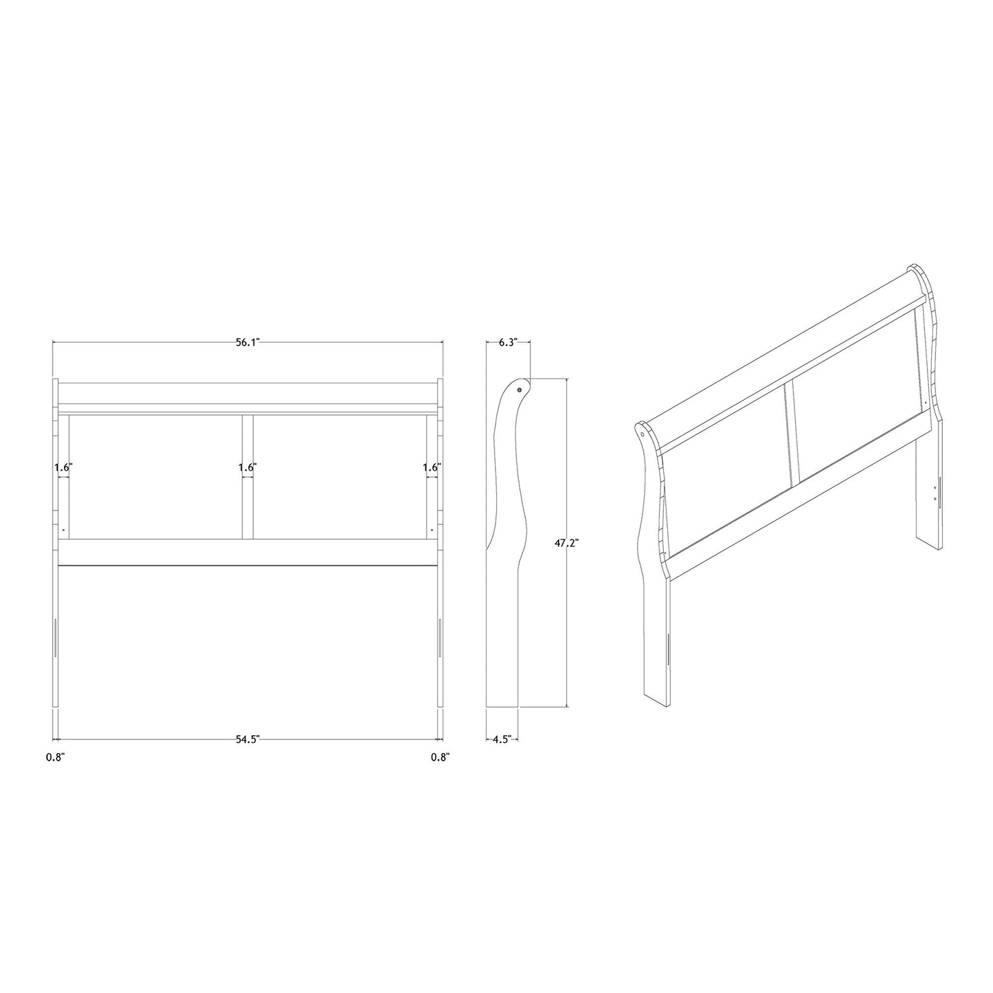 Charlston - Modern Sleigh Design Bed With LED - The Sleep Loft - Online Mattress Showroom NYC