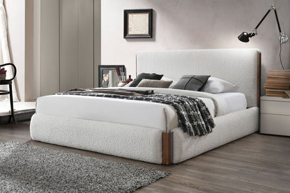 Sandro - Eastern King Bed Boucle - Walnut / White - The Sleep Loft - Online Mattress Showroom NYC