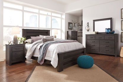Brinxton - Two Drawer Night Stand - Charcoal - The Sleep Loft - Online Mattress Showroom NYC
