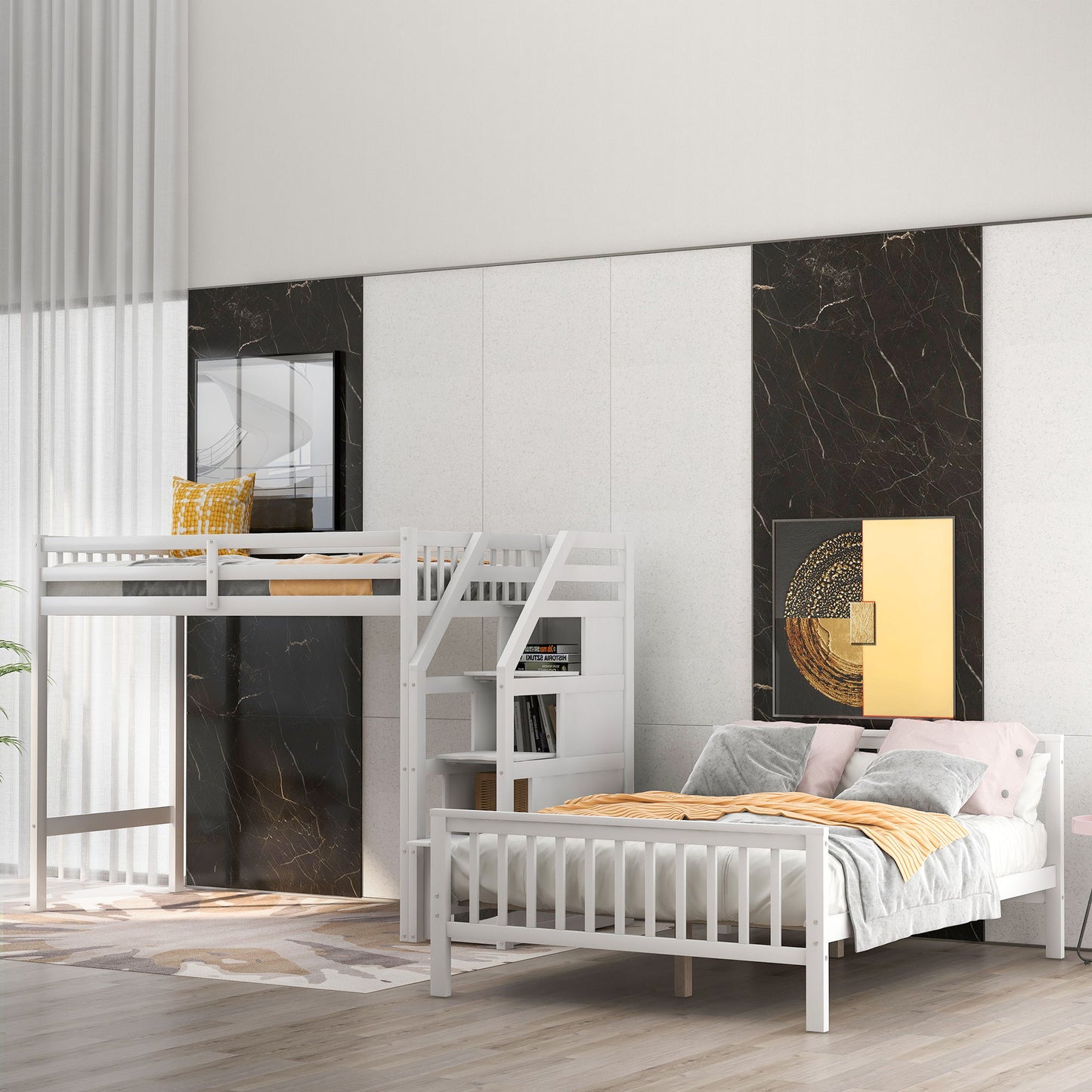 Loft Bed With Staircase And Storage - The Sleep Loft - Online Mattress Showroom NYC