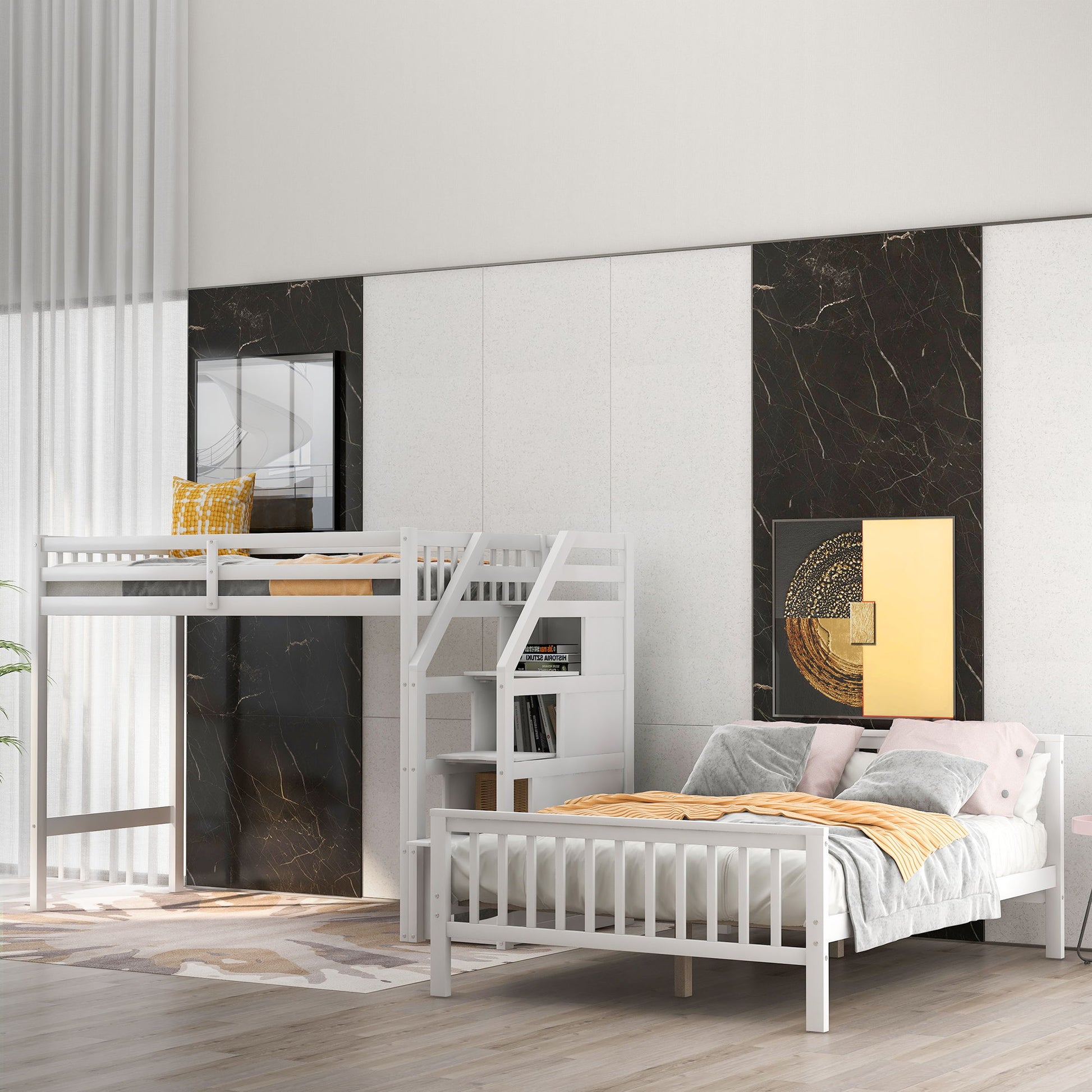 Loft Bed With Staircase And Storage - The Sleep Loft - Online Mattress Showroom NYC