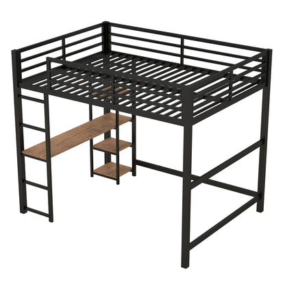 Loft Bed With Built In Desk And Storage Shelves, Full Size - Black - The Sleep Loft - Online Mattress Showroom NYC