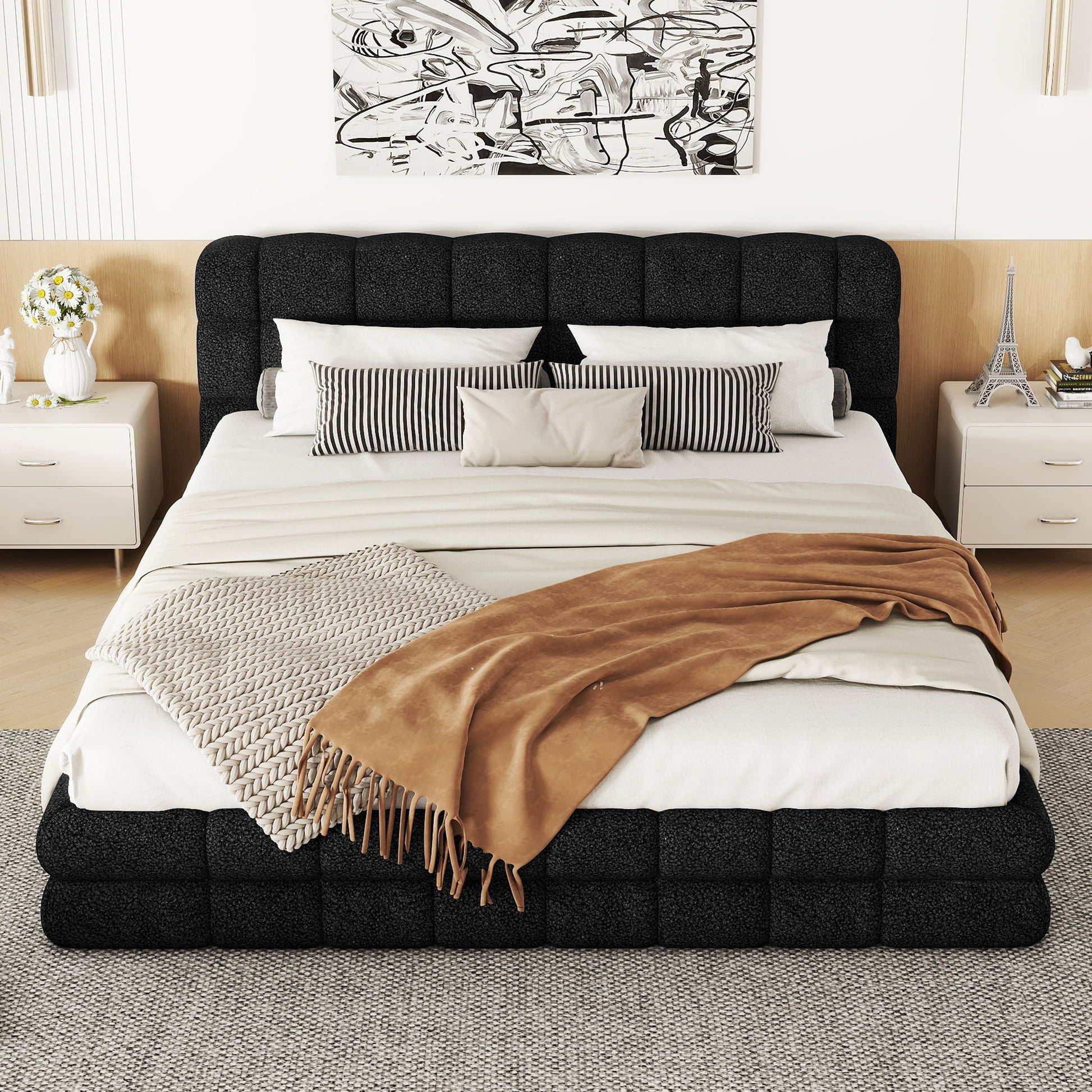 Upholstered Platform Bed With Headboard - The Sleep Loft - Online Mattress Showroom NYC