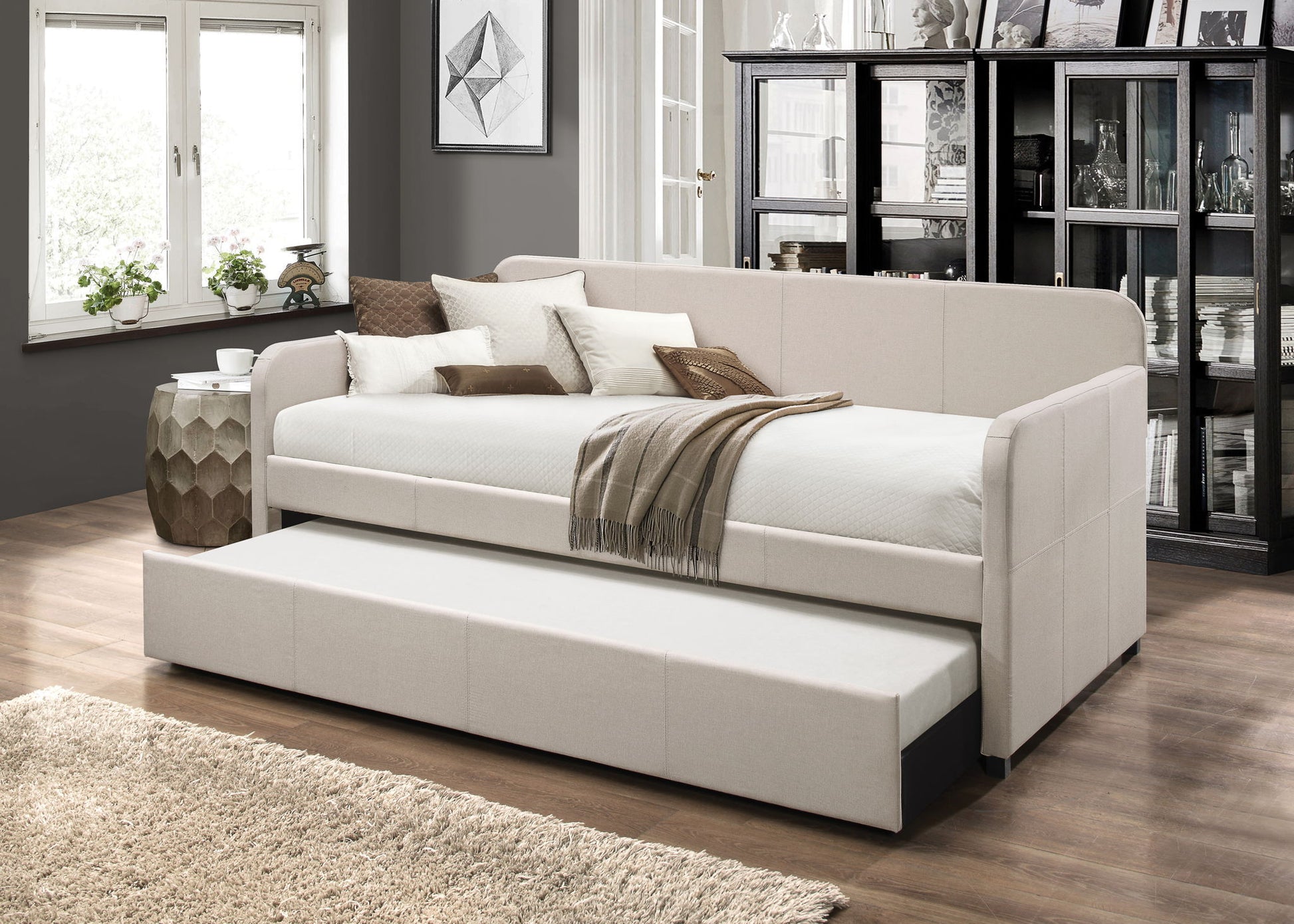 Jagger - Twin Daybed With Trundle - Fog - The Sleep Loft - Online Mattress Showroom NYC