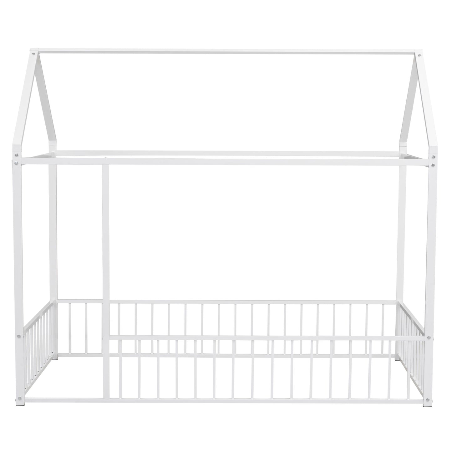 Metal Bed House Bed Frame With Fence - The Sleep Loft - Online Mattress Showroom NYC