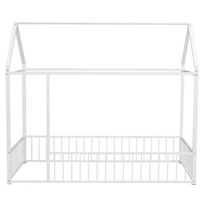 Metal Bed House Bed Frame With Fence - The Sleep Loft - Online Mattress Showroom NYC