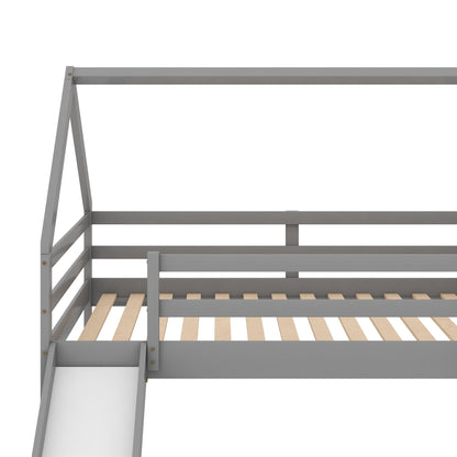 House Shape Bunk Bed With Slide And Ladder - The Sleep Loft - Online Mattress Showroom NYC