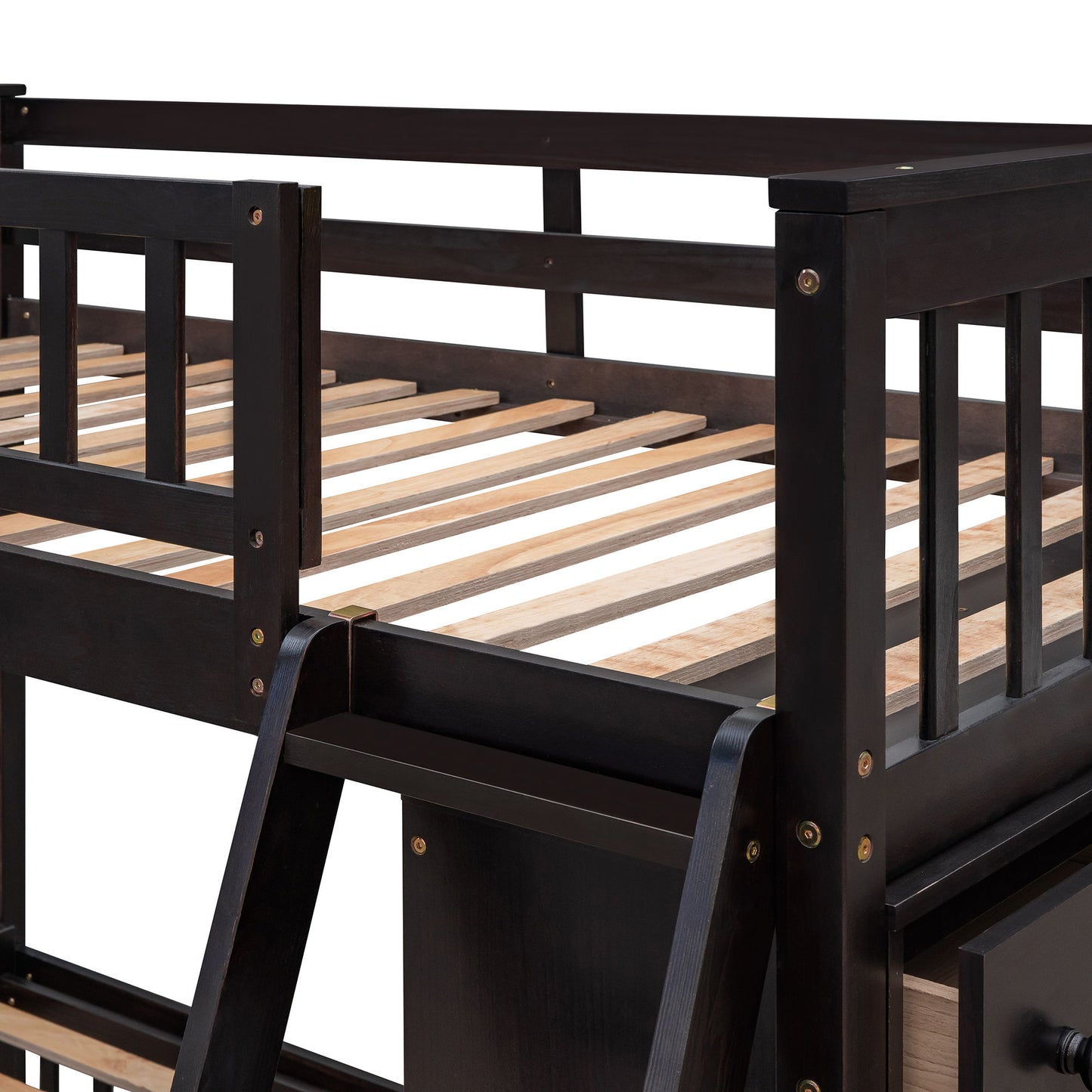 Bunk Bed With 6 Drawers And Flexible Shelves, Bottom Bed With Wheels - The Sleep Loft - Online Mattress Showroom NYC