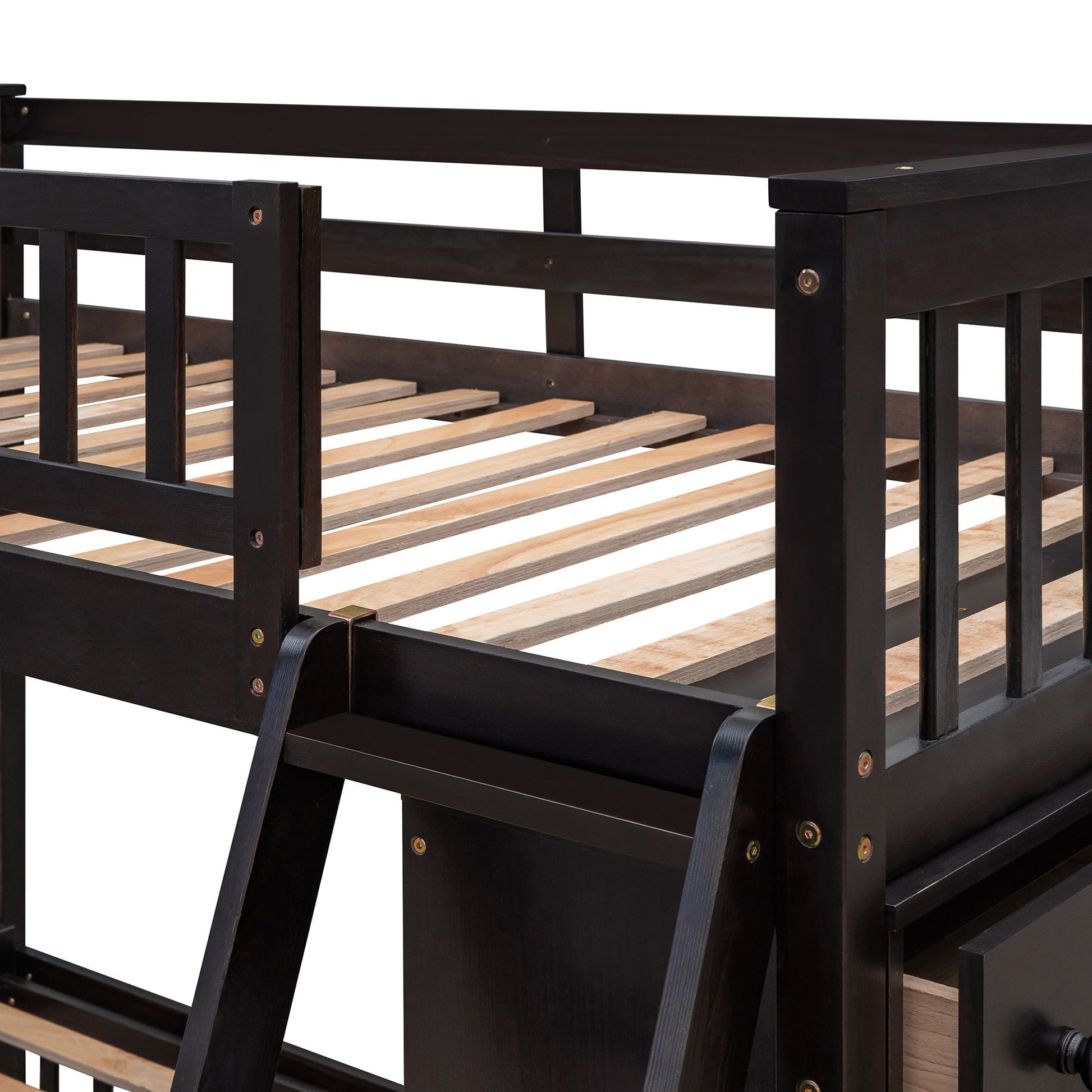 Bunk Bed With 6 Drawers And Flexible Shelves, Bottom Bed With Wheels - The Sleep Loft - Online Mattress Showroom NYC