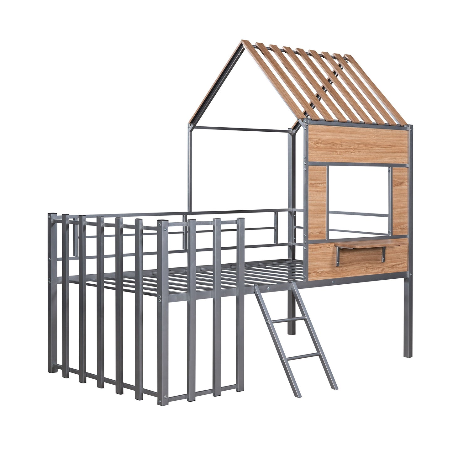 Loft Bed With Roof, Window, Guardrail, Ladder - The Sleep Loft - Online Mattress Showroom NYC