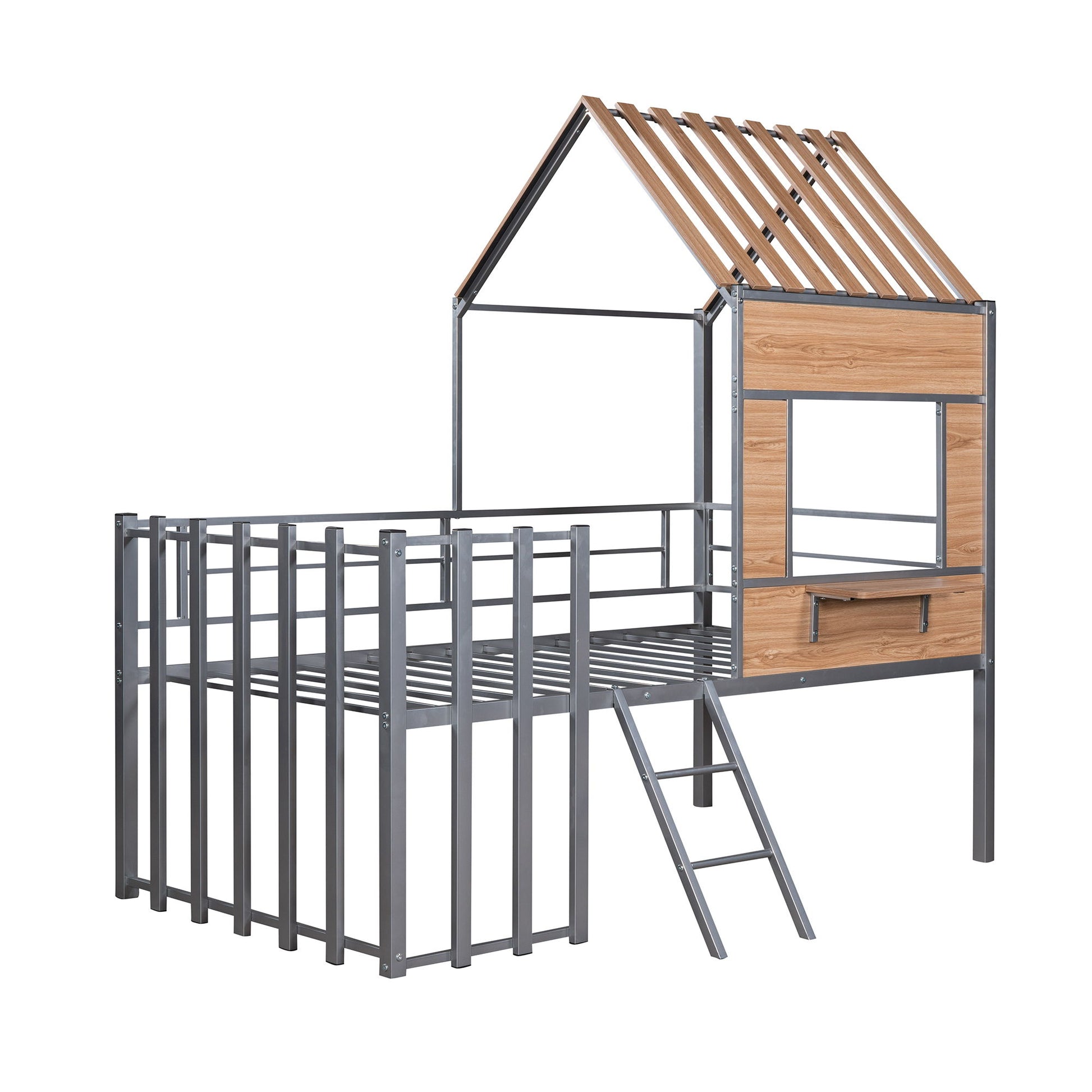 Loft Bed With Roof, Window, Guardrail, Ladder - The Sleep Loft - Online Mattress Showroom NYC