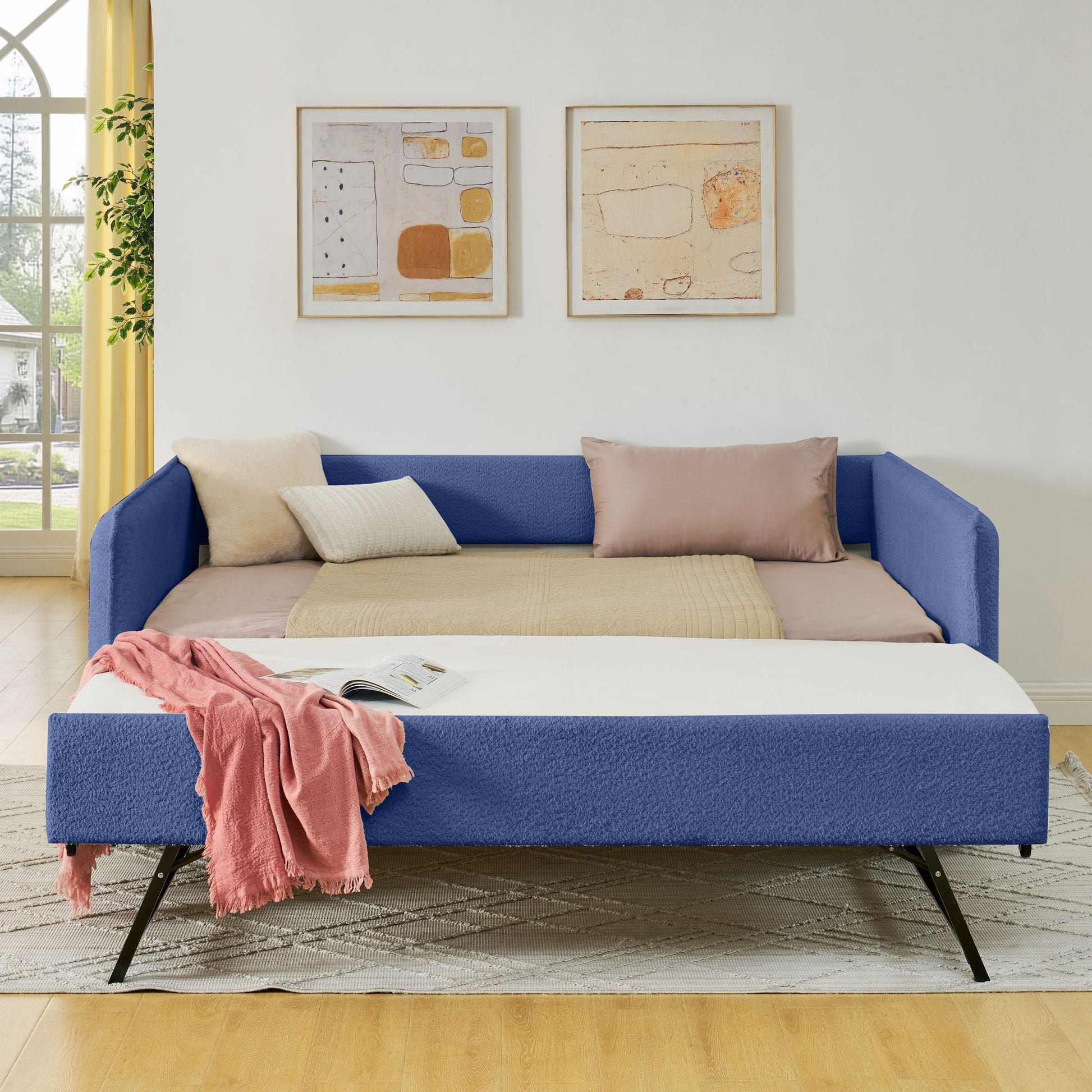Upholstered Daybed With Pop Up Trundle - The Sleep Loft - Online Mattress Showroom NYC