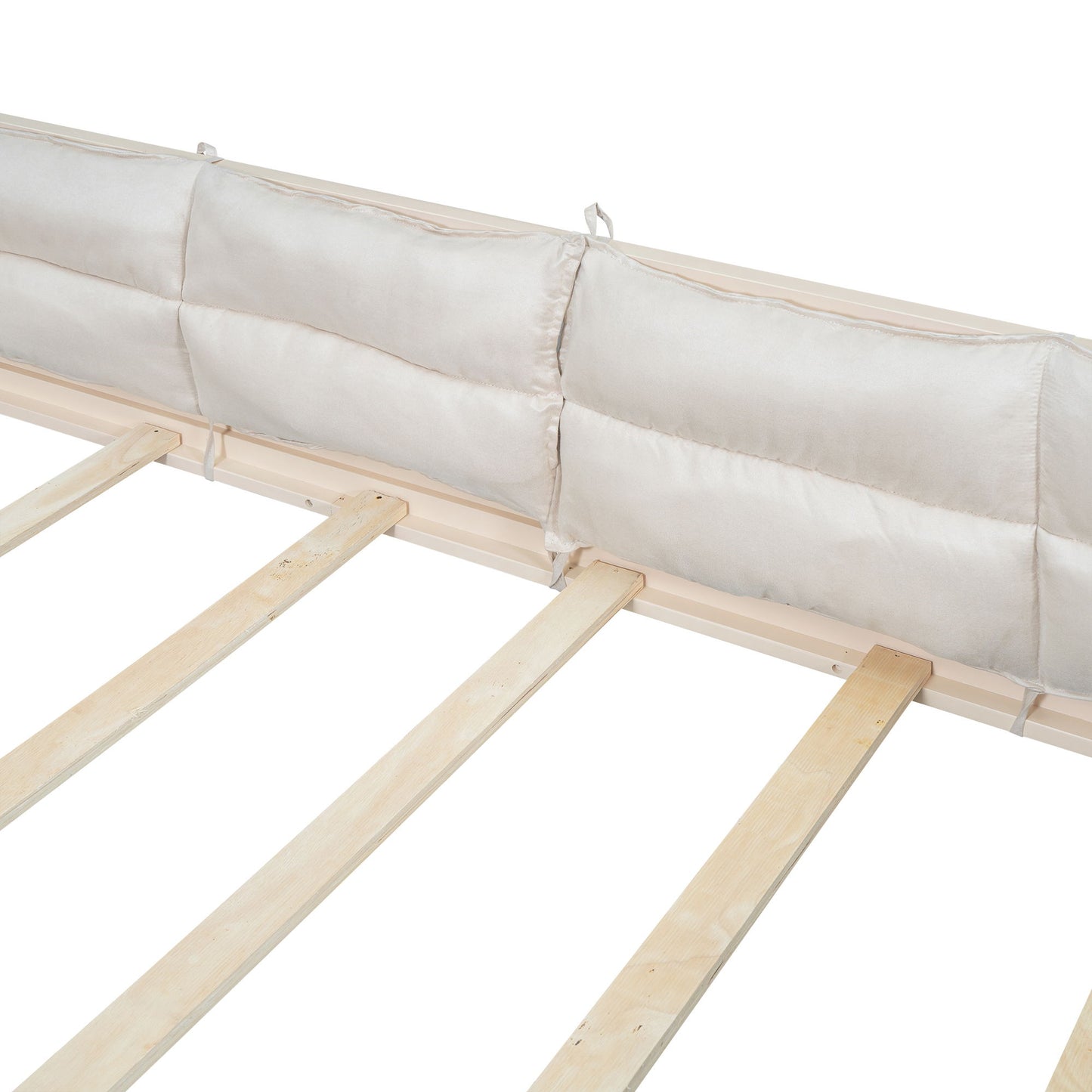 Upholstered Platform Bed With Guardrail And Pillow - The Sleep Loft - Online Mattress Showroom NYC