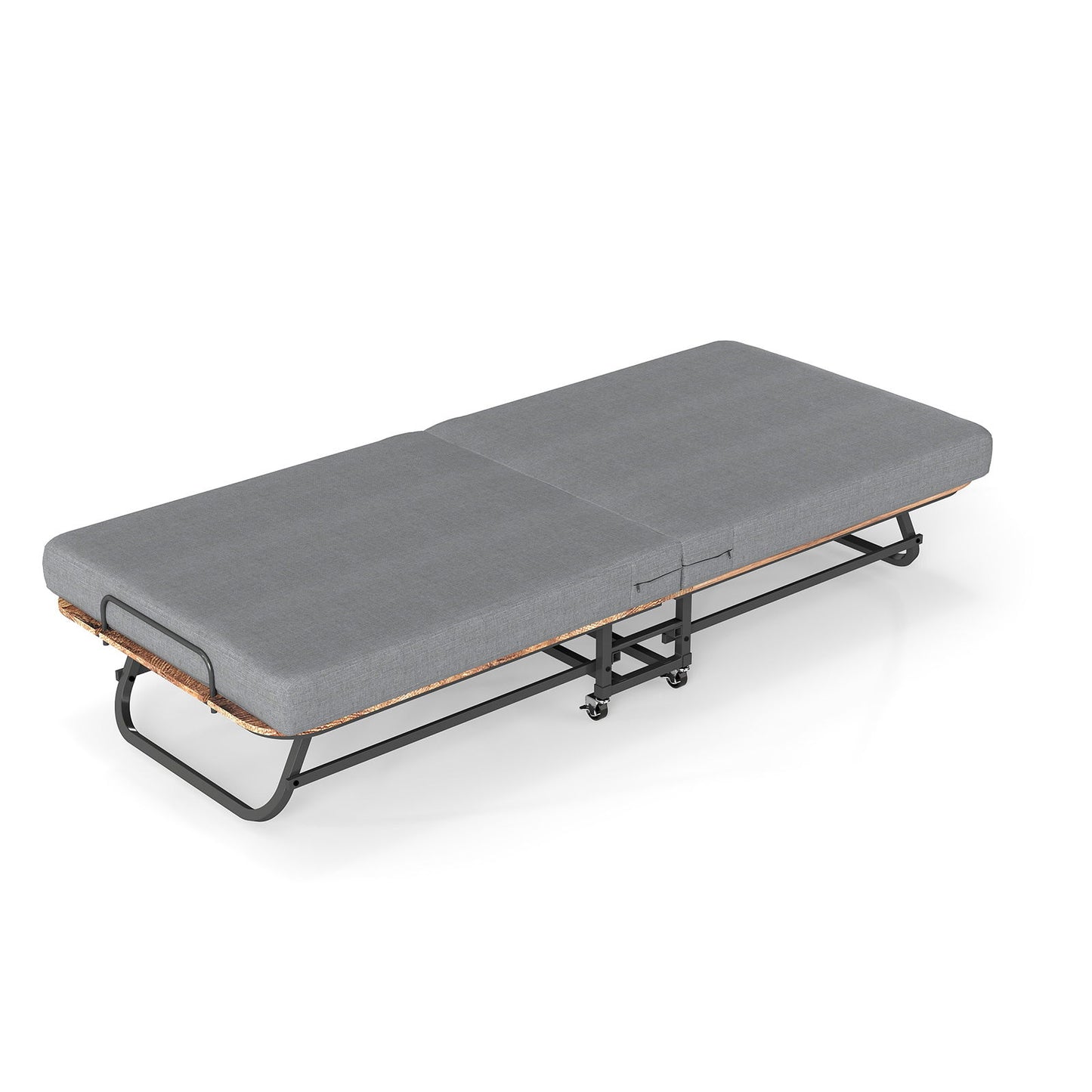 Portable Folding Bed With Memory Foam Mattress, Lockable - Gray - The Sleep Loft - Online Mattress Showroom NYC
