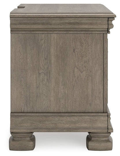 Lexorne - Three Drawer Night Stand - Gray - The Sleep Loft - Online Mattress Showroom NYC