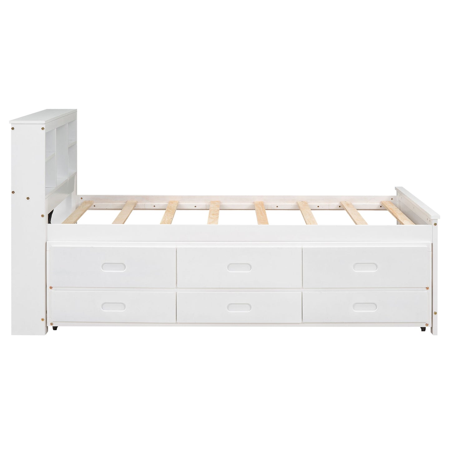 Platform Bed With Storage Headboard, USB, Trundle And 3 Drawers - The Sleep Loft - Online Mattress Showroom NYC
