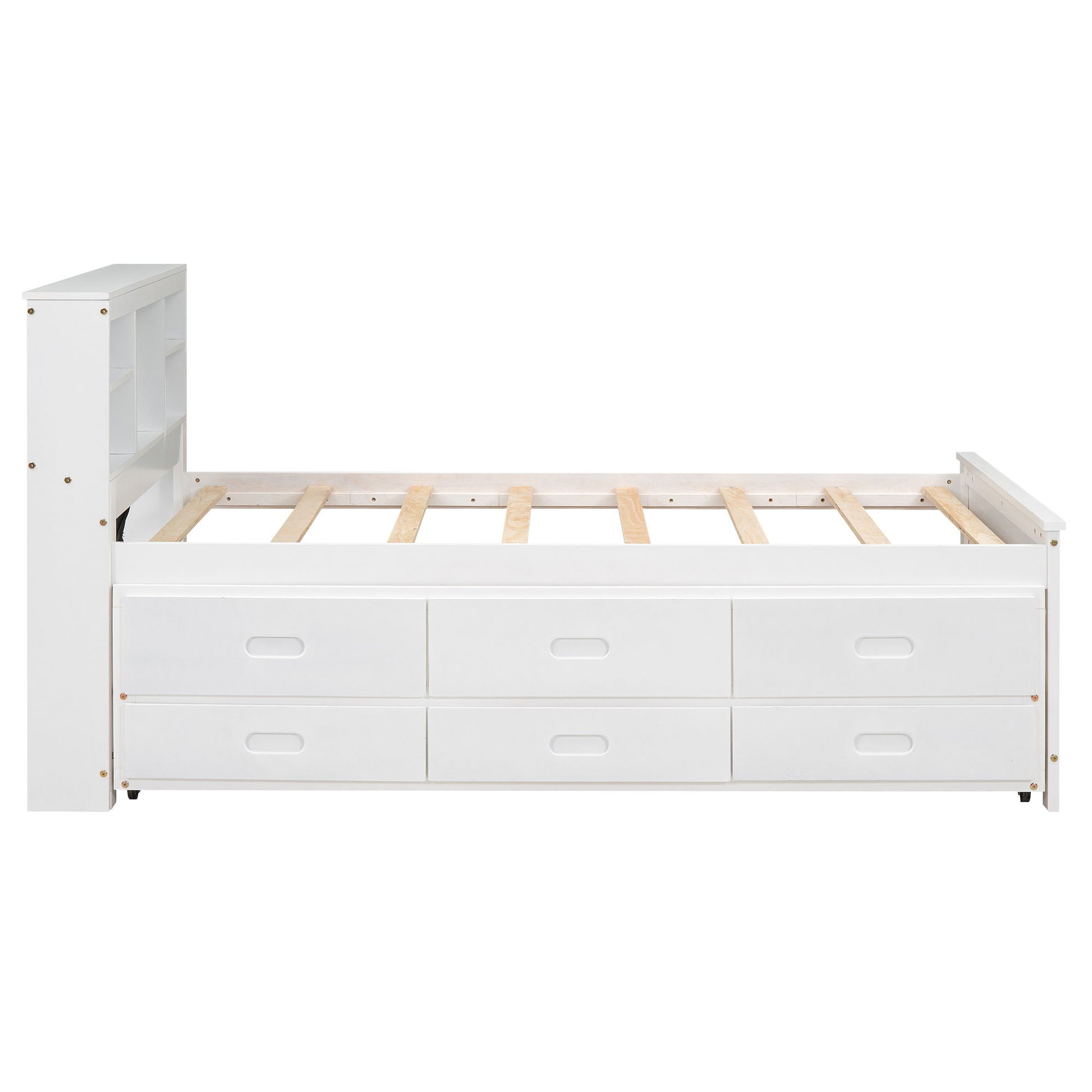 Platform Bed With Storage Headboard, USB, Trundle And 3 Drawers - The Sleep Loft - Online Mattress Showroom NYC