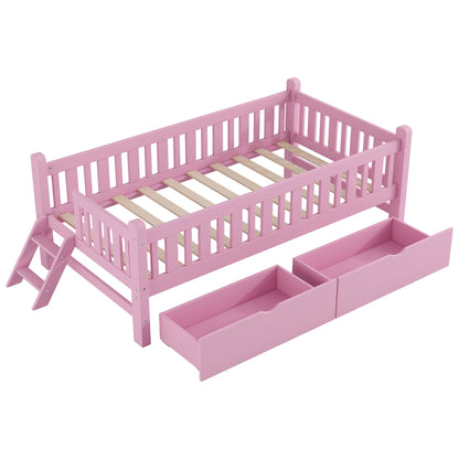 Platform Bed With Guardrail And 2 Drawers - The Sleep Loft - Online Mattress Showroom NYC