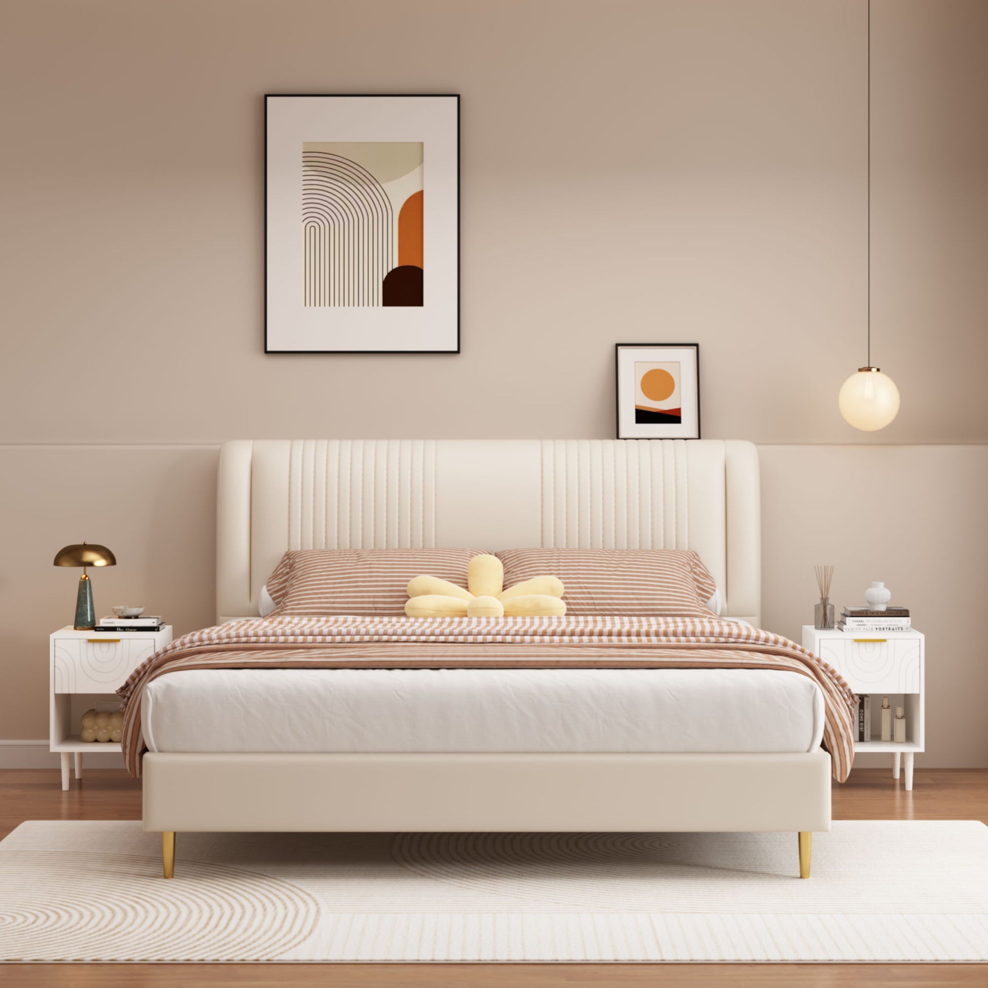 Nightstand With 1 Drawer And Open Shelf - White - The Sleep Loft - Online Mattress Showroom NYC