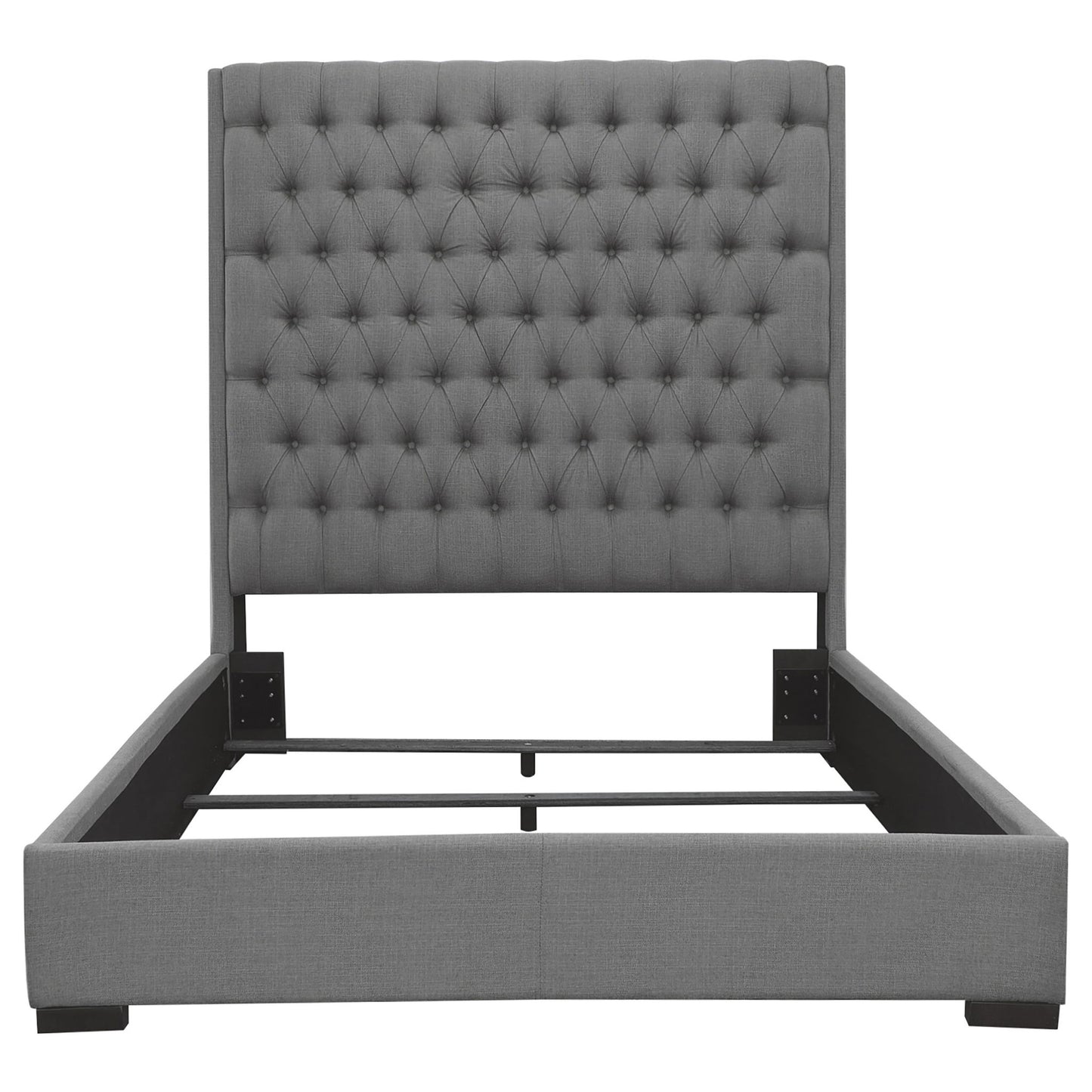 California King Upholstered Panel Bed With Tufted Headboard - Gray - The Sleep Loft - Online Mattress Showroom NYC