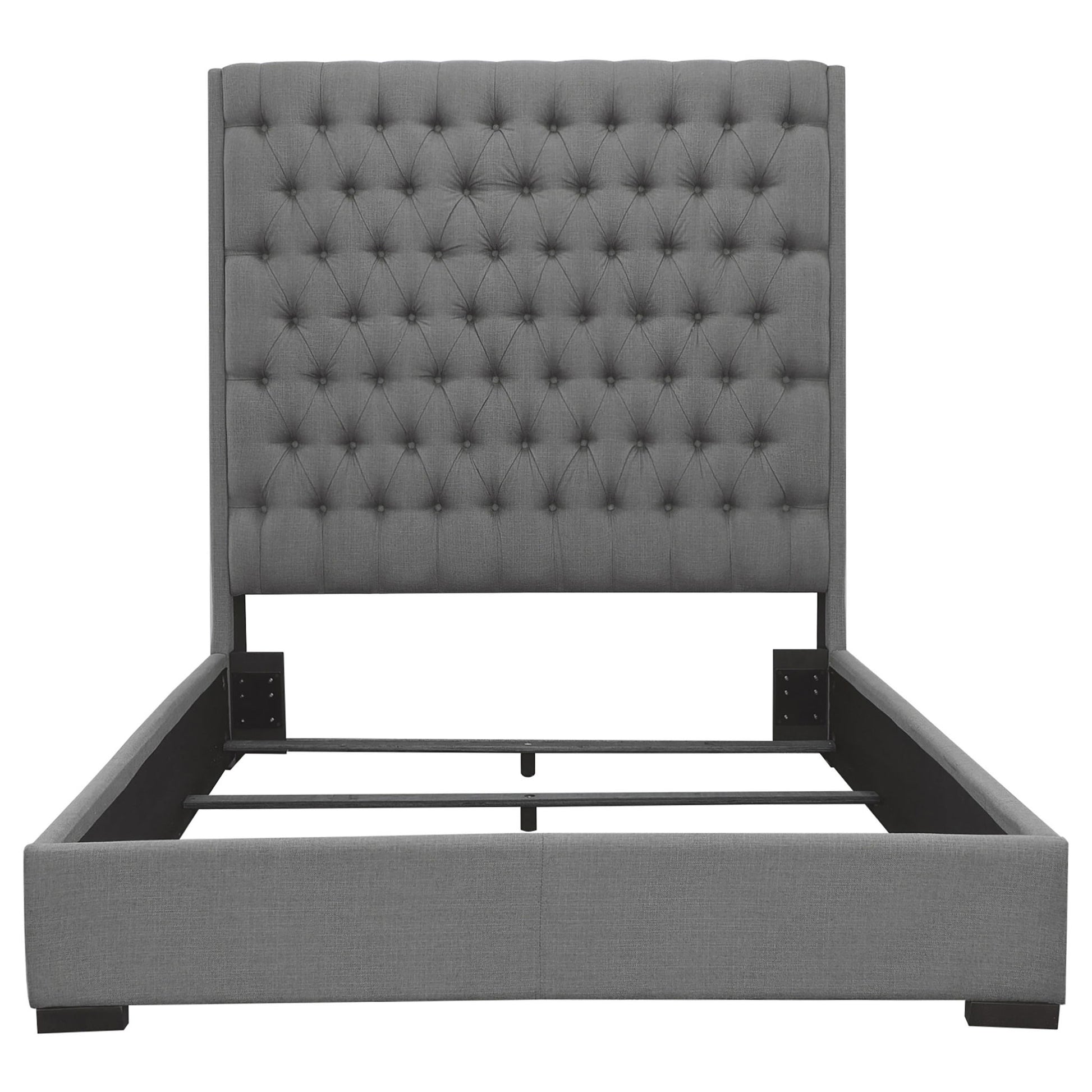 California King Upholstered Panel Bed With Tufted Headboard - Gray - The Sleep Loft - Online Mattress Showroom NYC