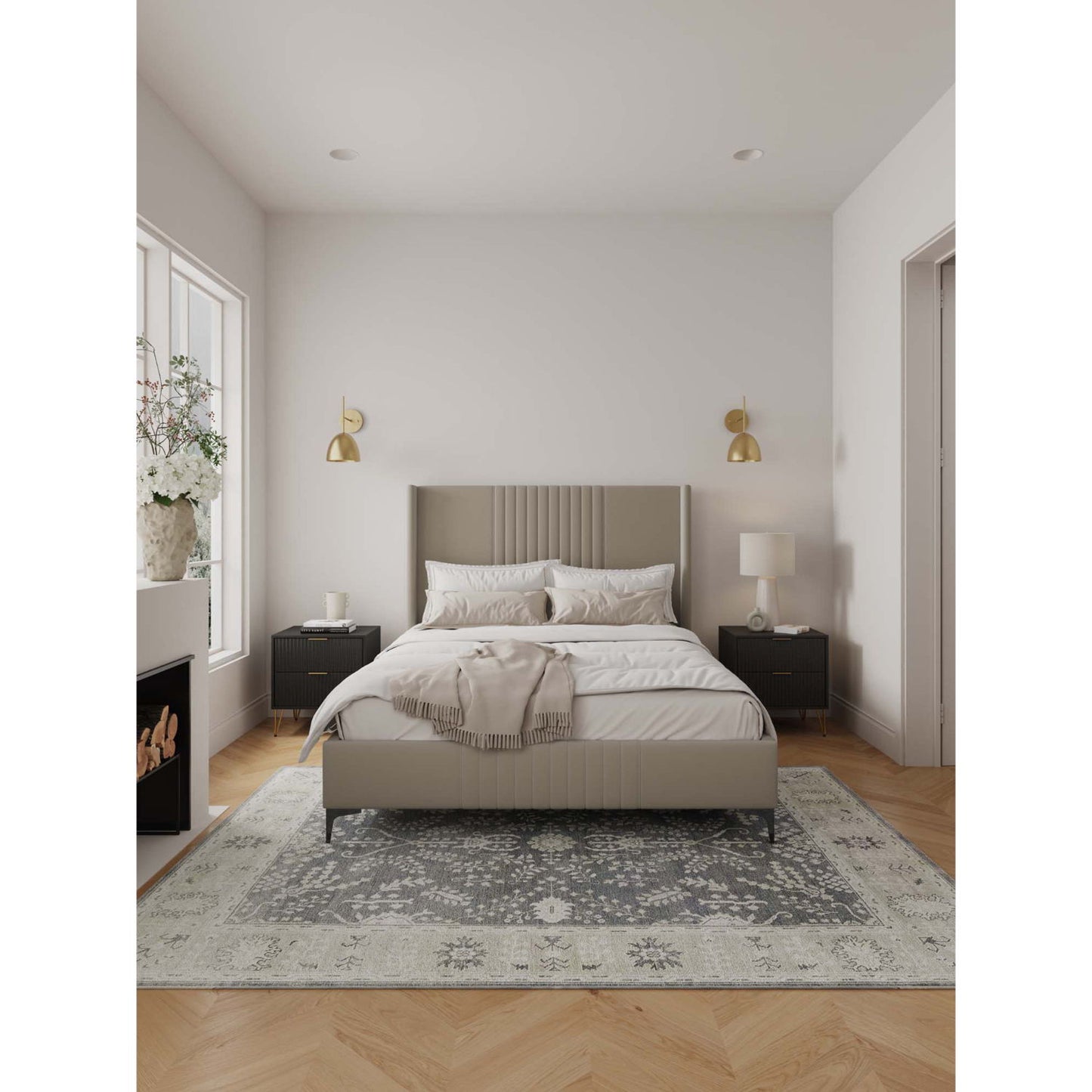 Promenade - Bed With Upholstered Headboard And Slats - The Sleep Loft - Online Mattress Showroom NYC