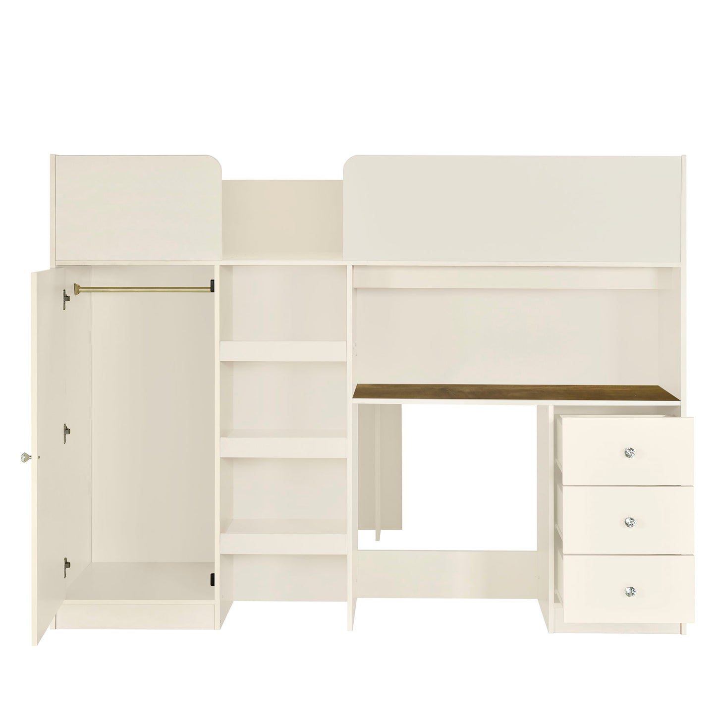 Loft Bed With Built In Wardrobe, Desk, Shelves, And Drawers - The Sleep Loft - Online Mattress Showroom NYC