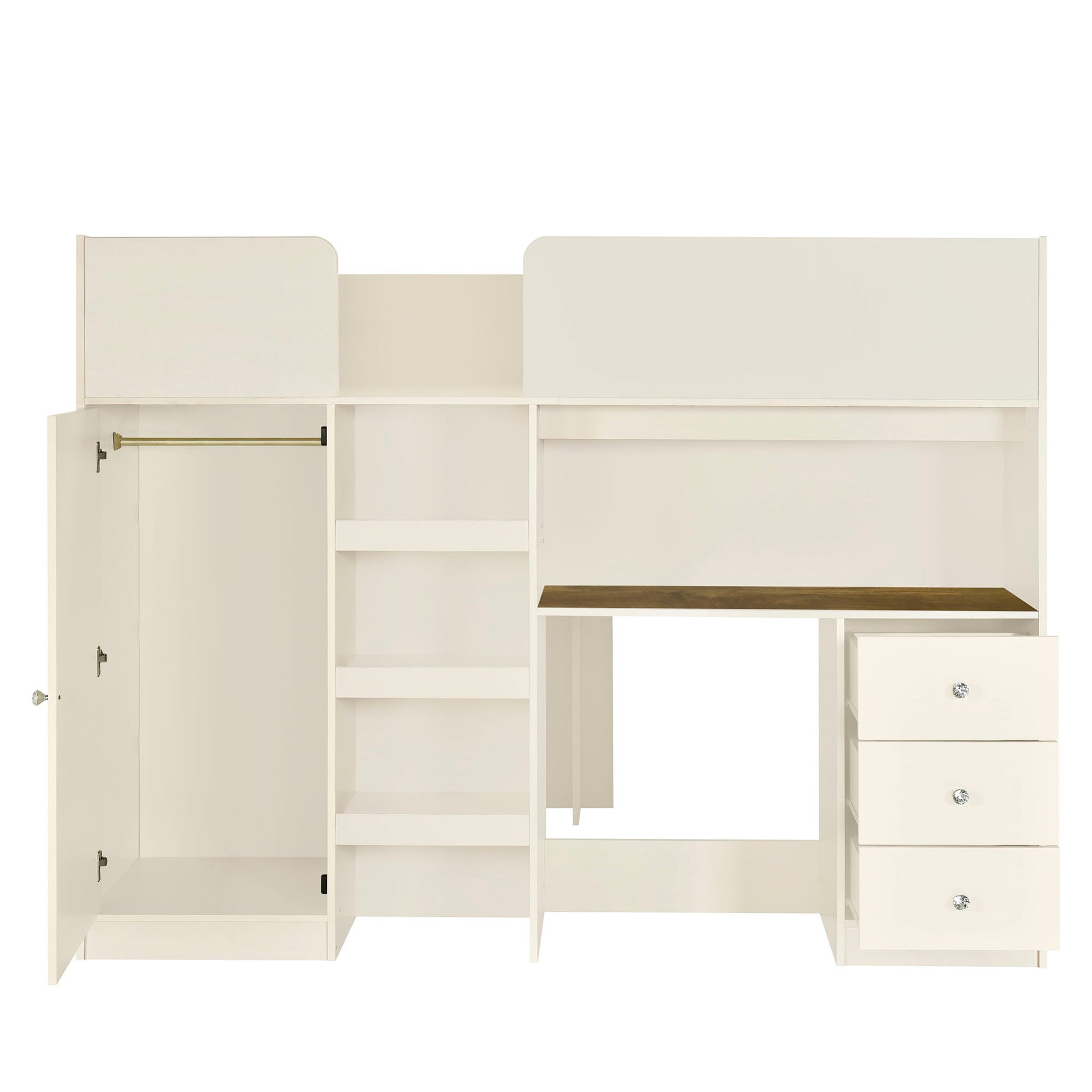 Loft Bed With Built In Wardrobe, Desk, Shelves, And Drawers - The Sleep Loft - Online Mattress Showroom NYC