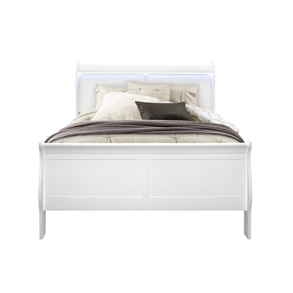 Charlston - Modern Sleigh Design Bed With LED - The Sleep Loft - Online Mattress Showroom NYC