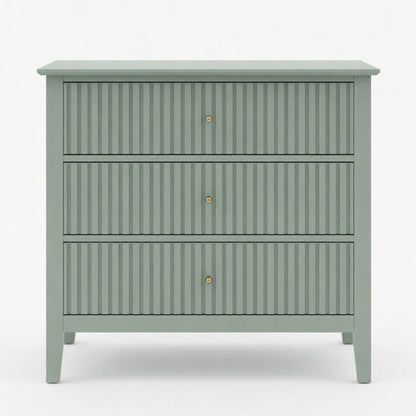 Fluted 3 Drawer Nightstand With Soft Close Slides