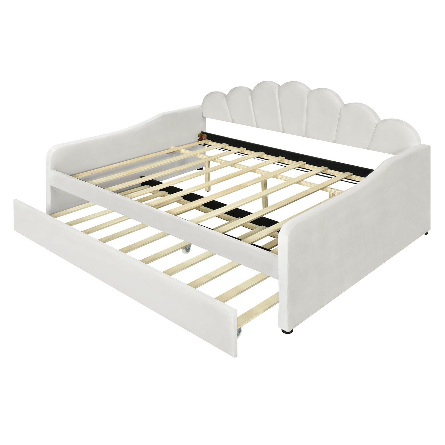 Upholstery Daybed Frame With Shell Shaped Backrest - The Sleep Loft - Online Mattress Showroom NYC