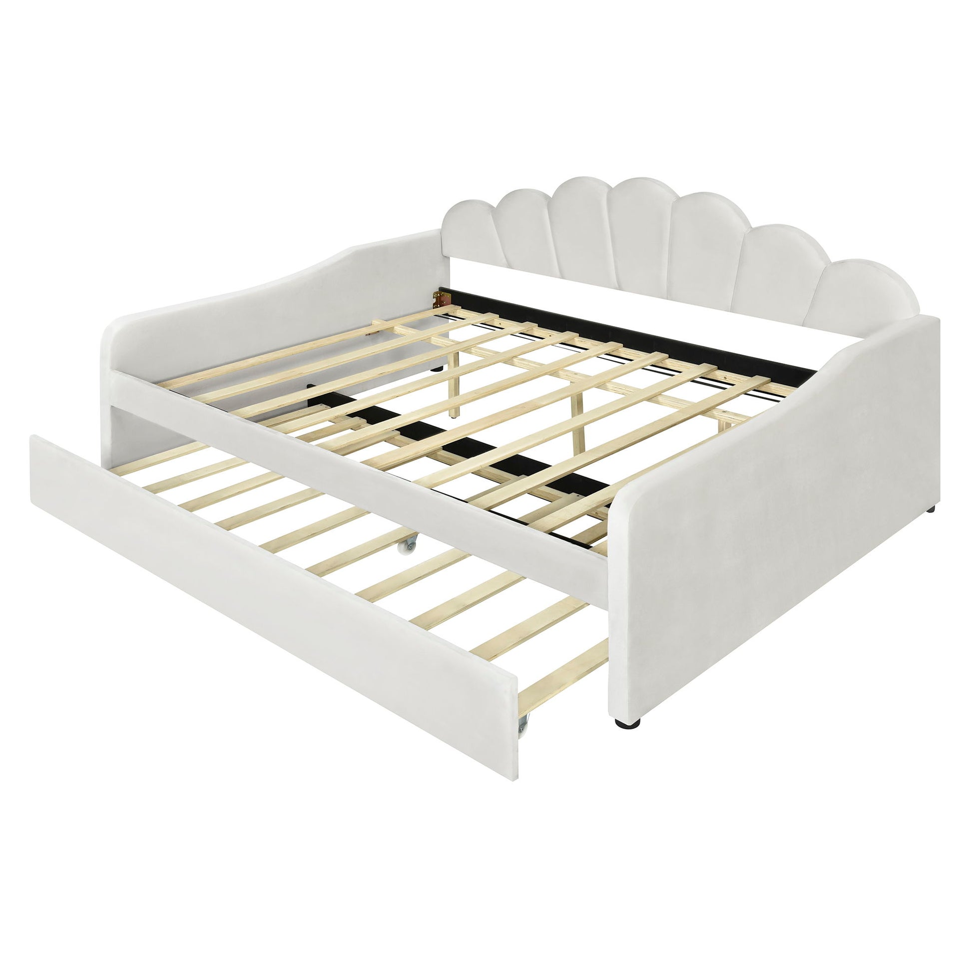 Upholstery Daybed Frame With Shell Shaped Backrest - The Sleep Loft - Online Mattress Showroom NYC