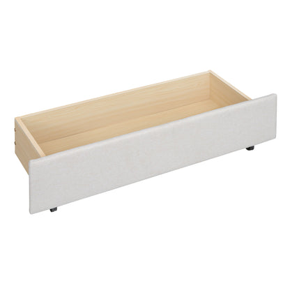 Upholstered Platform Bed With Brick Pattern Headboard And Twin Long Size Trundle - The Sleep Loft - Online Mattress Showroom NYC