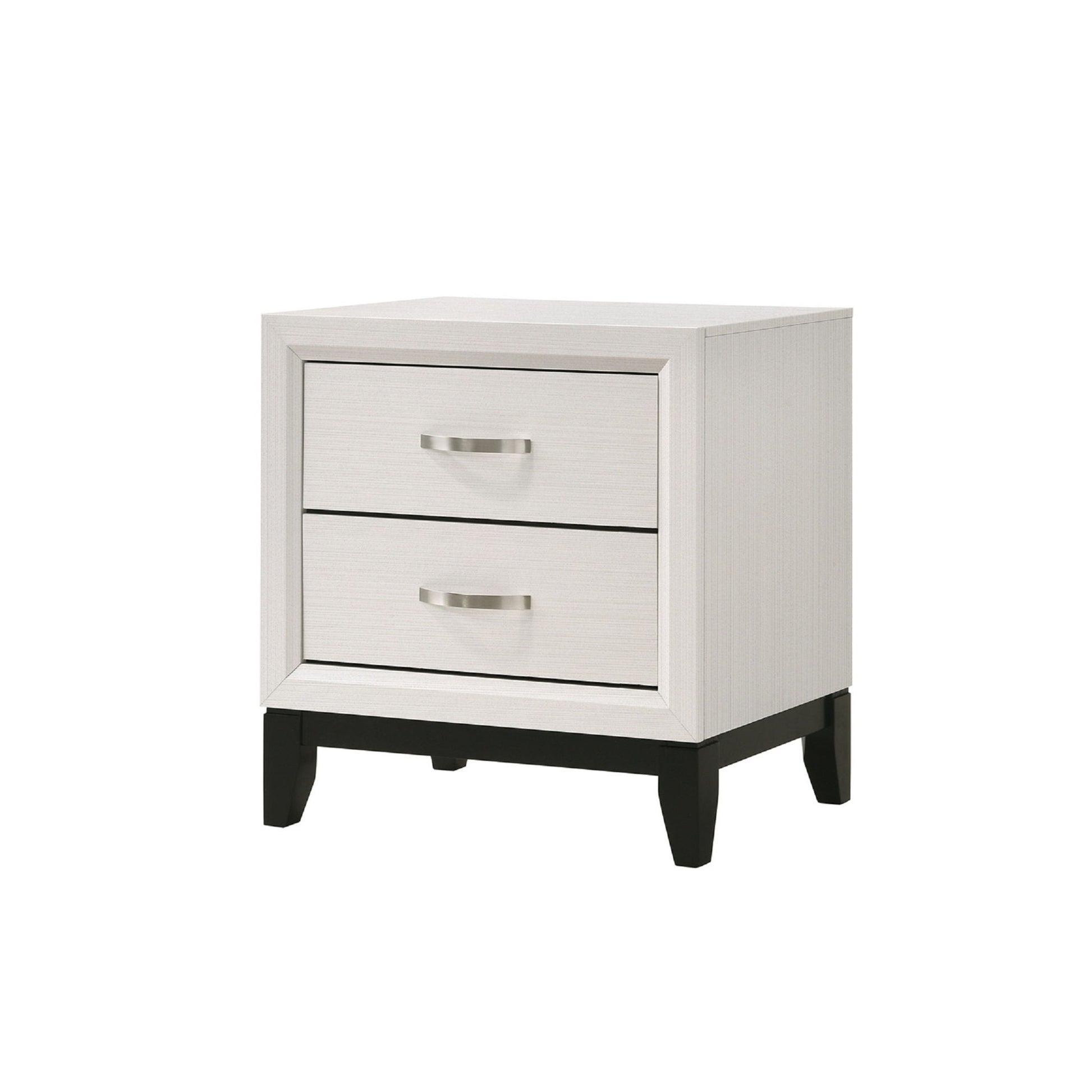 2 Drawer Nightstand With Handles Furniture For Bedroom - White - The Sleep Loft - Online Mattress Showroom NYC