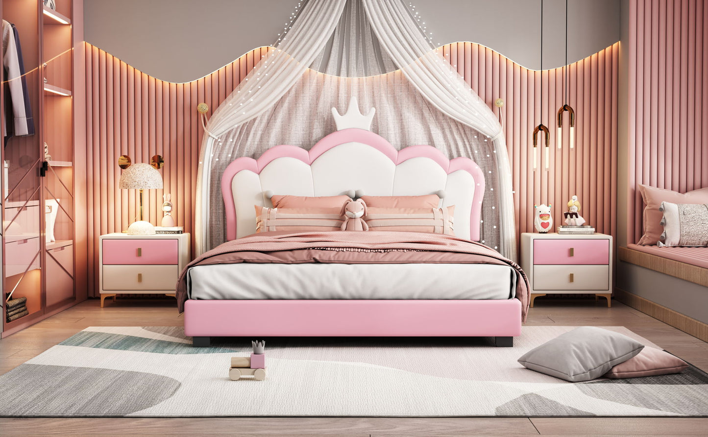 Upholstered Princess Platform Bed With Crown Headboard - The Sleep Loft - Online Mattress Showroom NYC