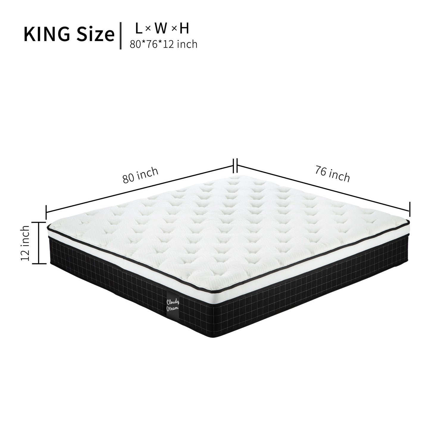 12" Hybrid Mattress With Individual Pocket Spring, Comortable Memory Foam - The Sleep Loft - Online Mattress Showroom NYC