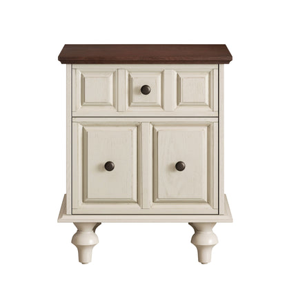 Vintage Nightstand With 2 Drawers And Roman Column Legs - The Sleep Loft - Online Mattress Showroom NYC