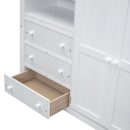 Loft Bed With Built In Wardrobe, Shelves And Drawers - The Sleep Loft - Online Mattress Showroom NYC