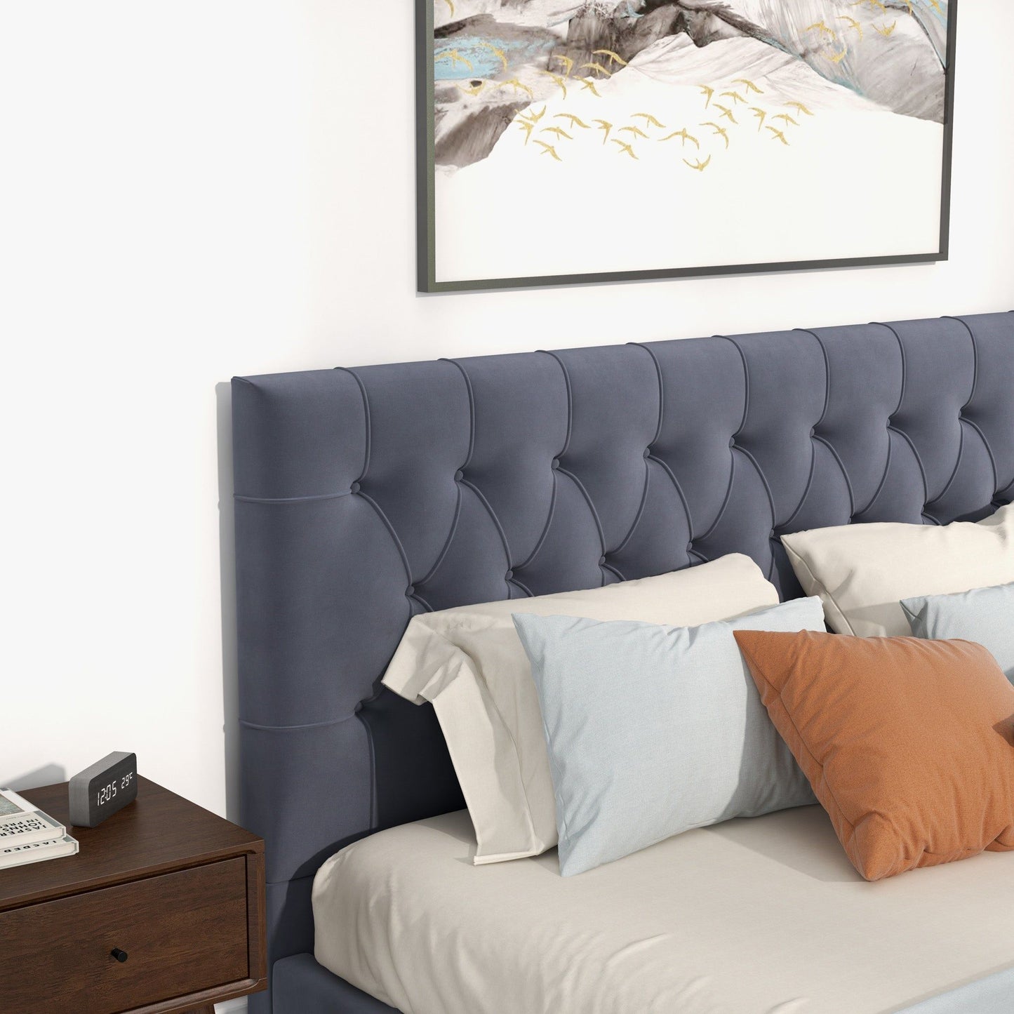 Donald - Mid-Century Modern Upholstered Platform Bed - The Sleep Loft - Online Mattress Showroom NYC