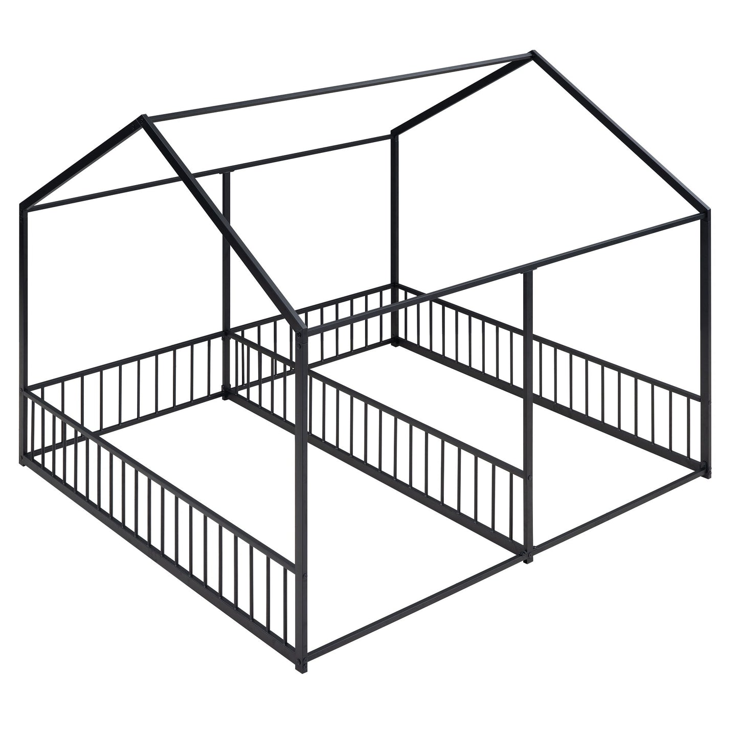 House Platform Beds, 2 Shared Beds, Metal Frame With Guardrails - The Sleep Loft - Online Mattress Showroom NYC