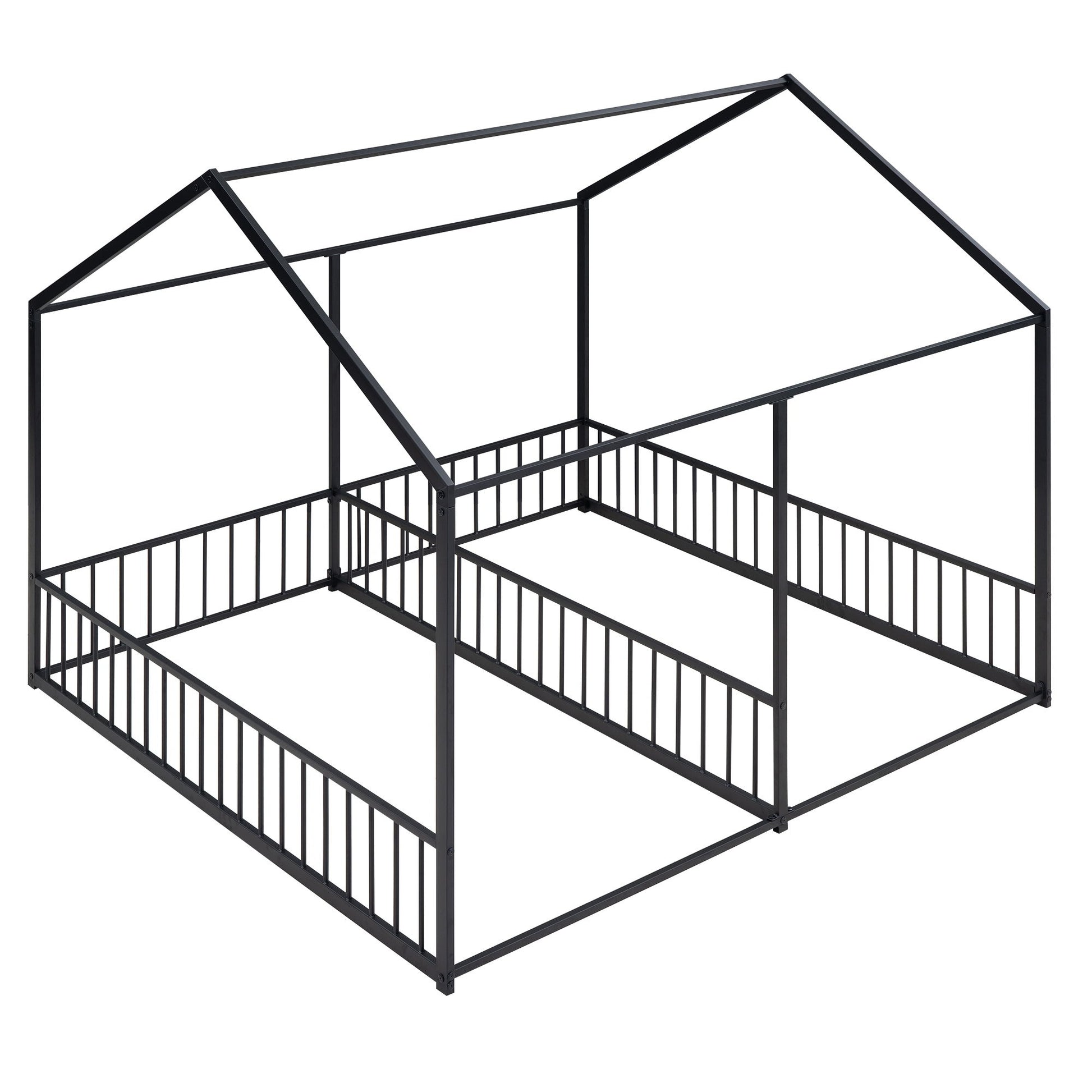 House Platform Beds, 2 Shared Beds, Metal Frame With Guardrails - The Sleep Loft - Online Mattress Showroom NYC