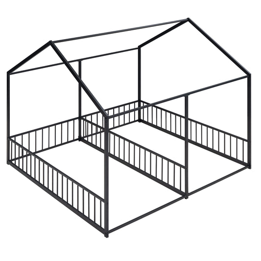 House Platform Beds, 2 Shared Beds, Metal Frame With Guardrails - The Sleep Loft - Online Mattress Showroom NYC
