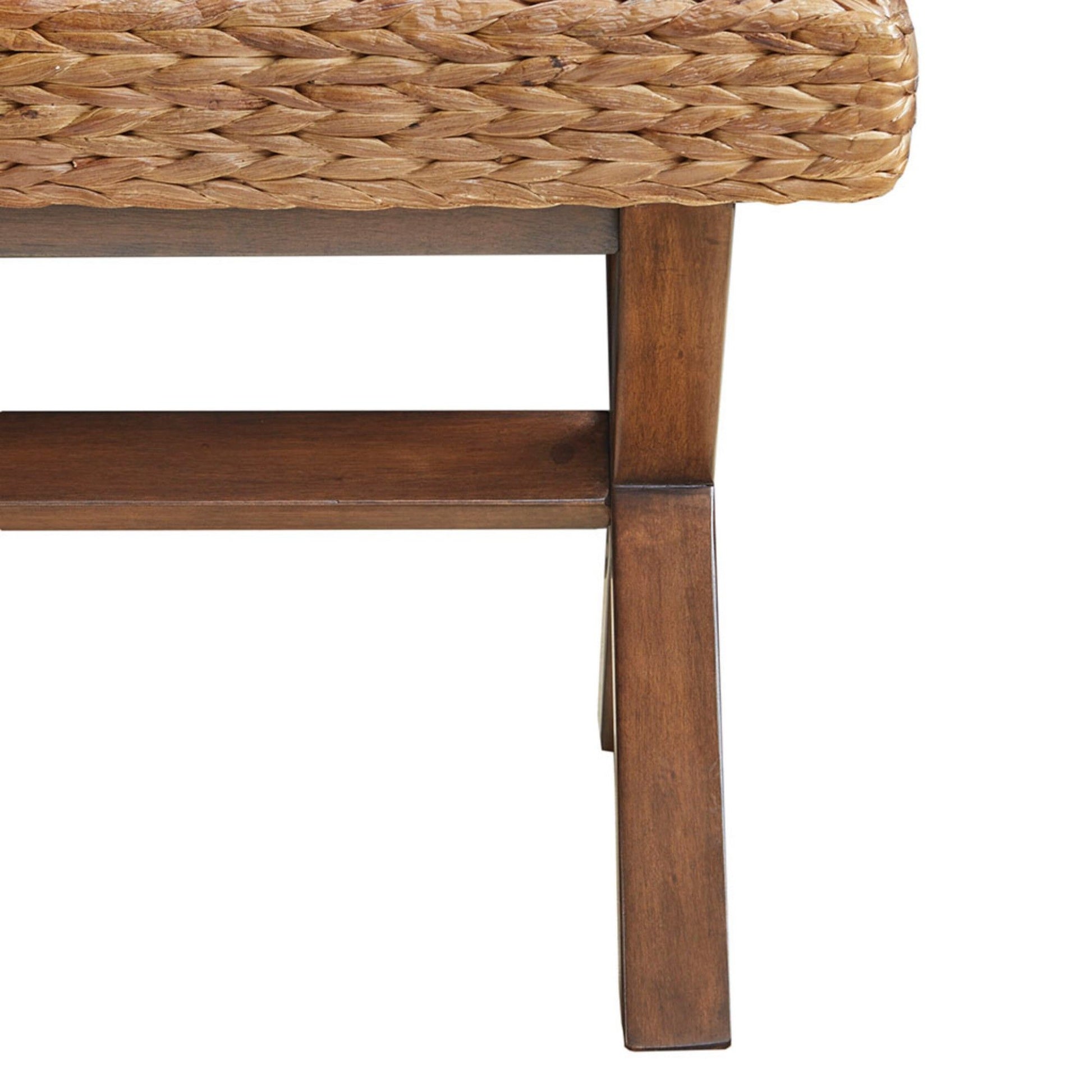 Bench With Water Hyacinth Seat - Brown - The Sleep Loft - Online Mattress Showroom NYC