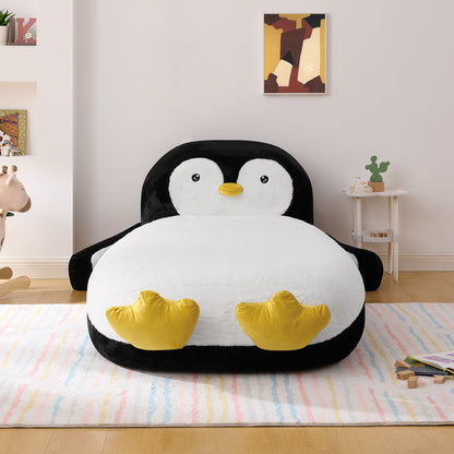 Twin Size Penguin Shaped Bed, Lounger Chair For Kids Bedroom - White / Black - The Sleep Loft - Online Mattress Showroom NYC