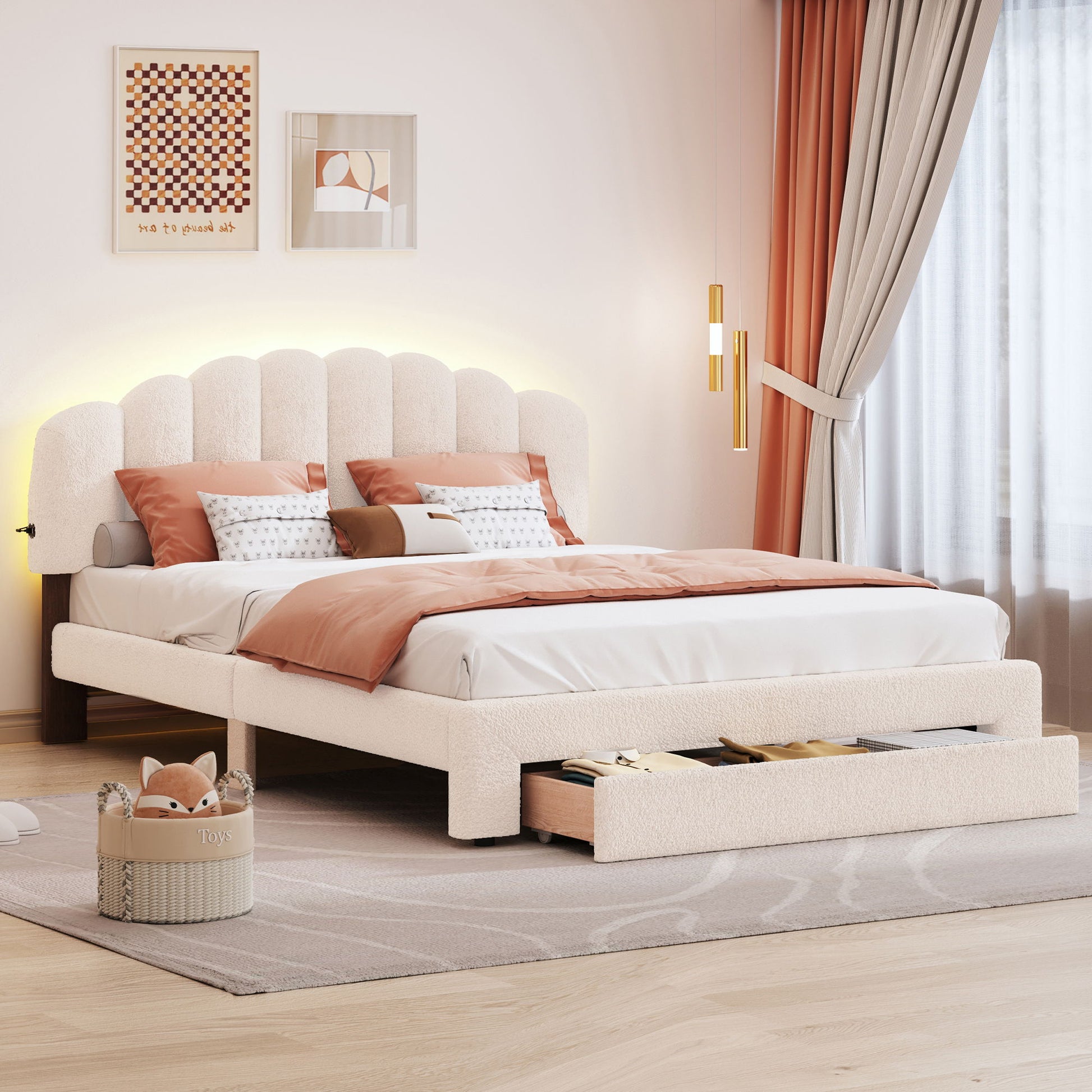 Upholstered Platform Bed With Drawer - The Sleep Loft - Online Mattress Showroom NYC