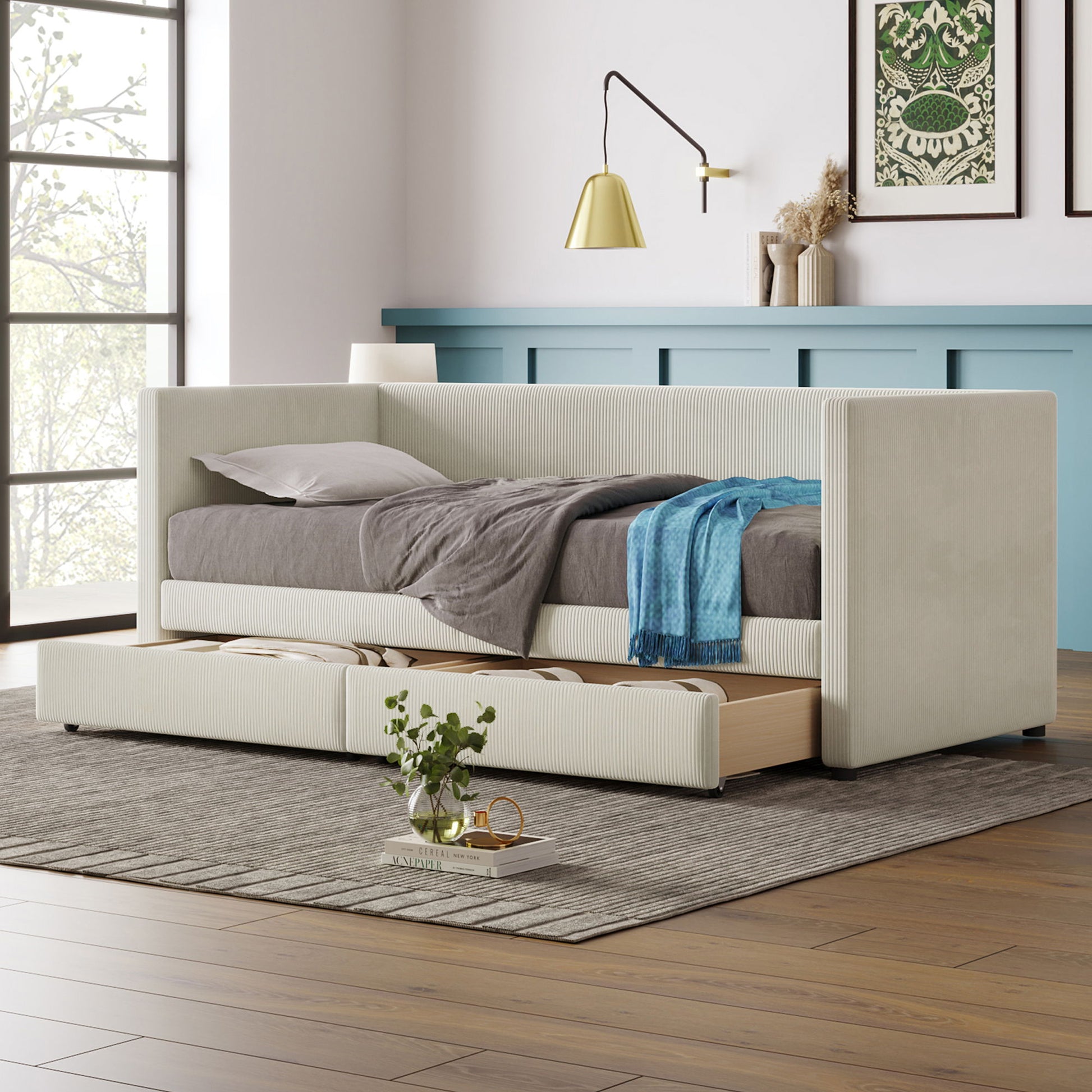 Daybed With Two Drawers And Wood Slat - The Sleep Loft - Online Mattress Showroom NYC