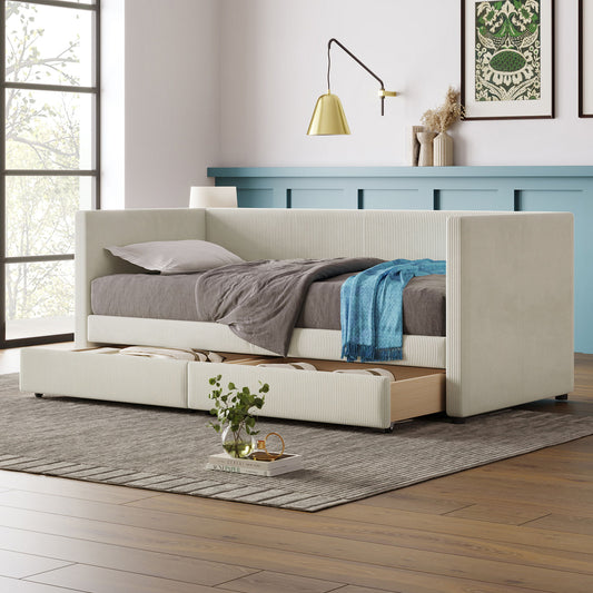 Daybed With Two Drawers And Wood Slat - The Sleep Loft - Online Mattress Showroom NYC
