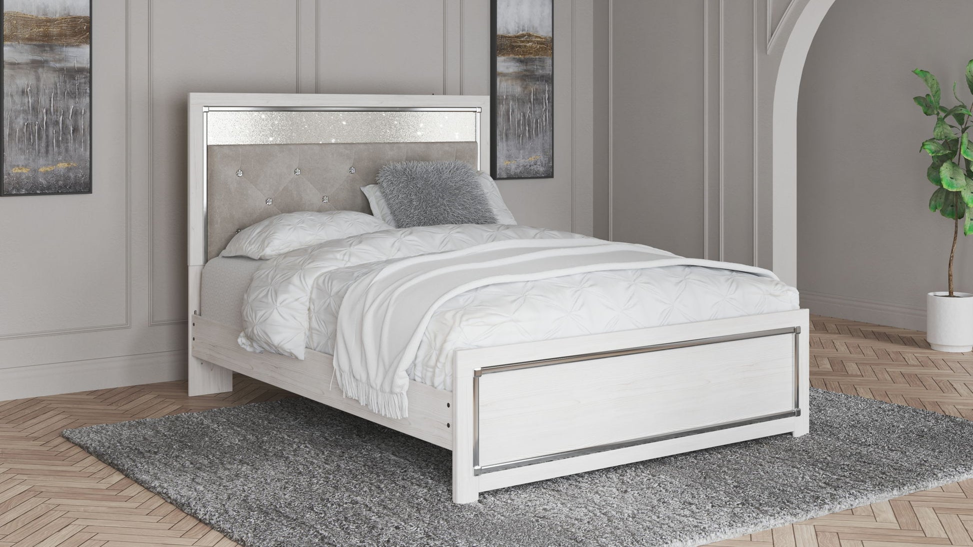 Altyra - Queen Panel Bed With Roll Slats - White - The Sleep Loft - Online Mattress Showroom NYC